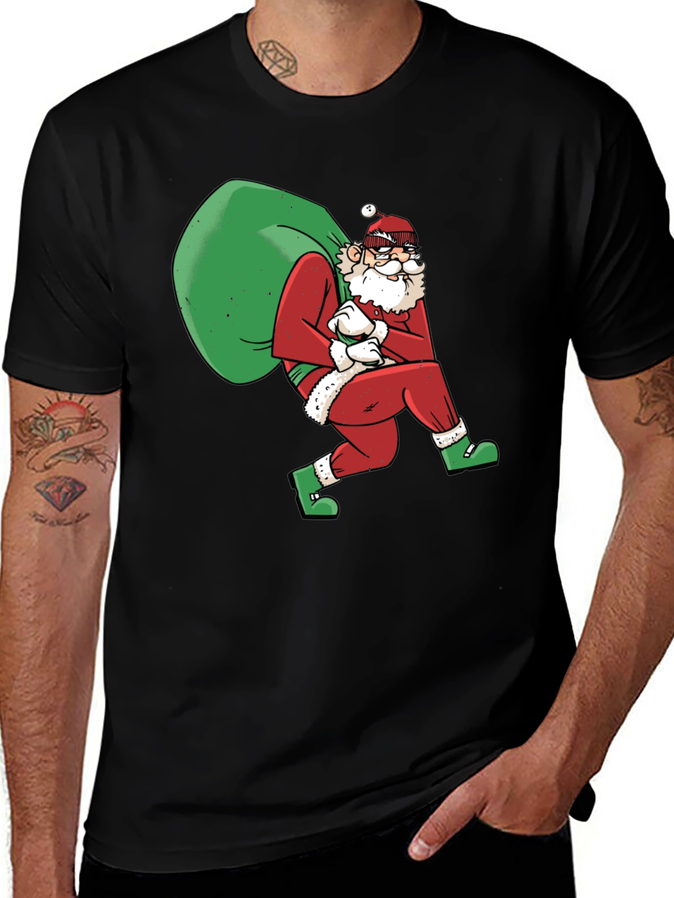 Santa Thief Graphic Tee - Holiday Humor