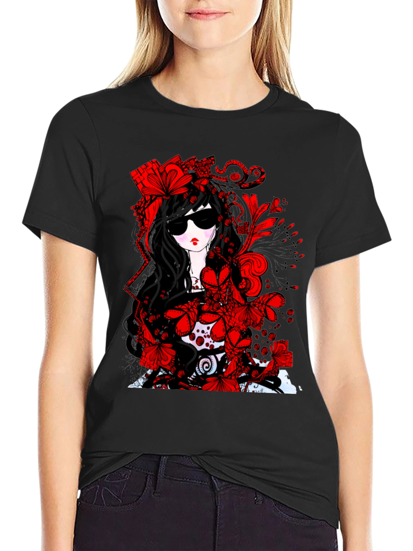 Gothic Floral T-Shirt - Dark & Stylish