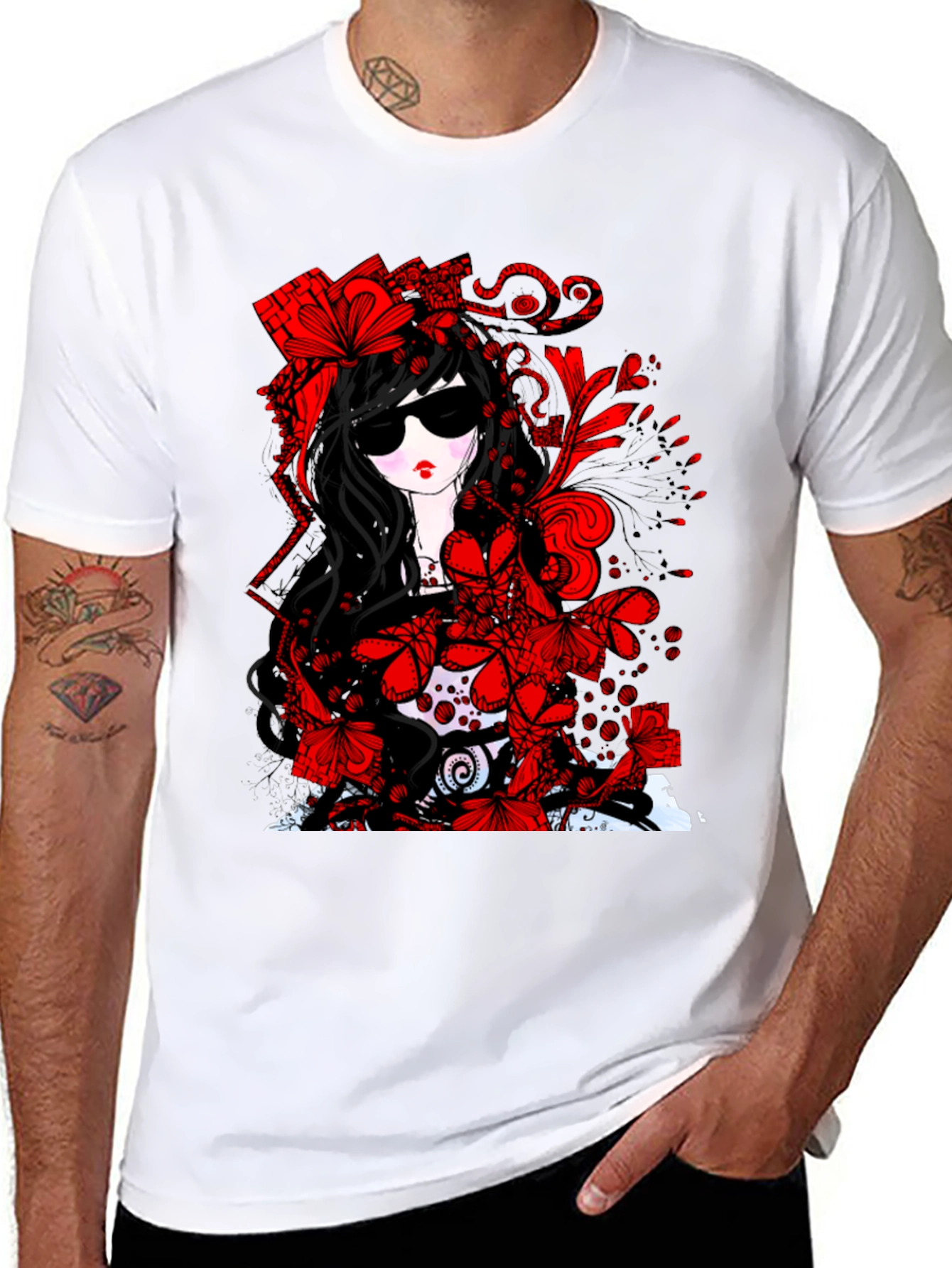 Gothic Floral T-Shirt - Dark & Stylish
