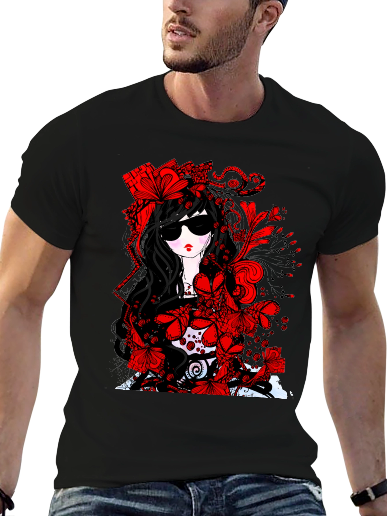 Gothic Floral T-Shirt - Dark & Stylish