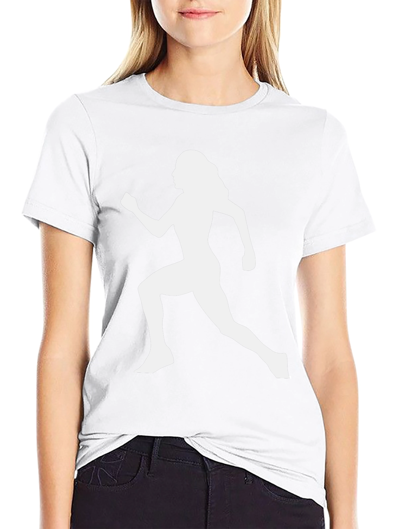Running Woman Graphic Tee - Black Casual Shirt