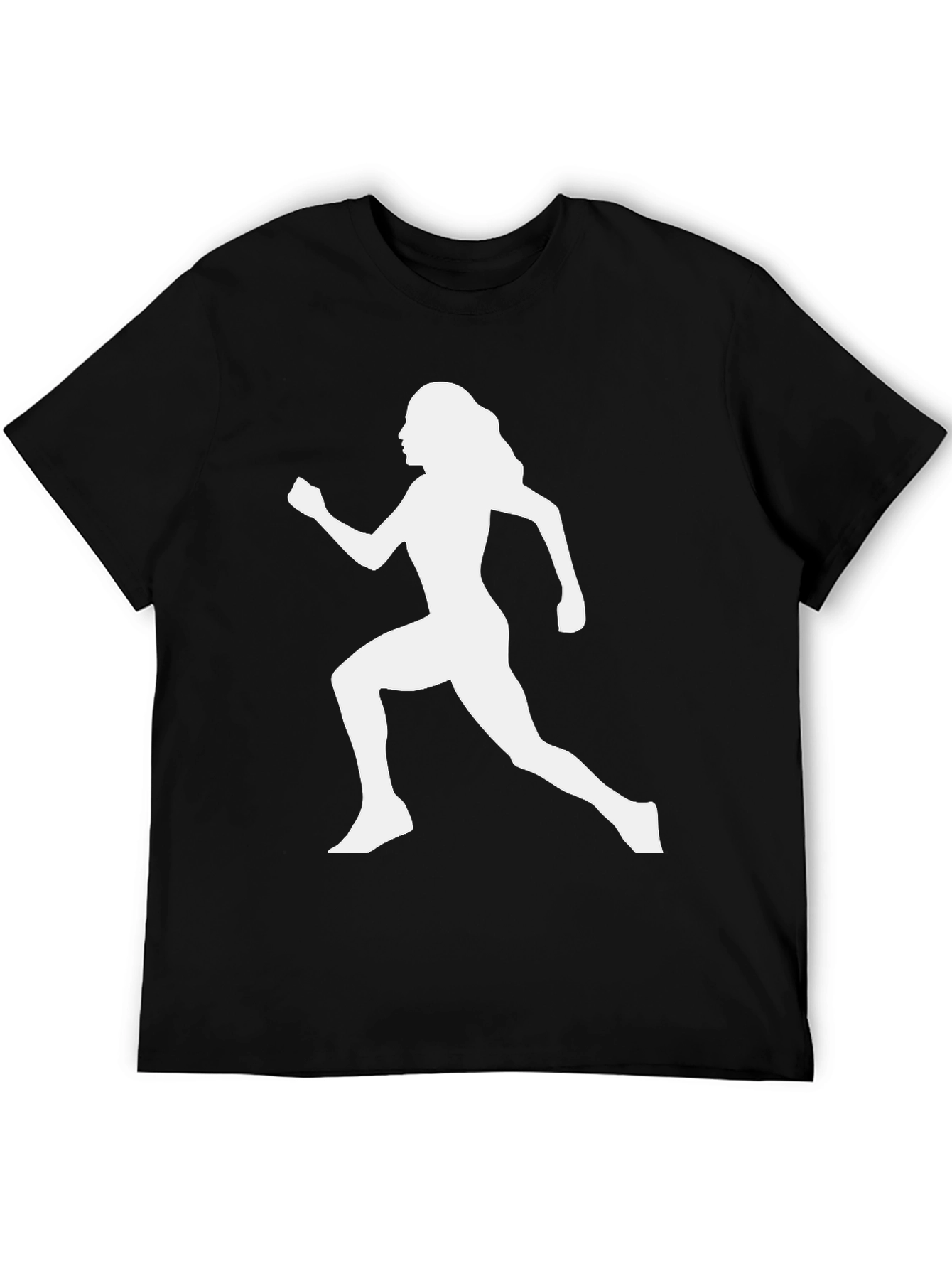 Running Woman Graphic Tee - Black Casual Shirt