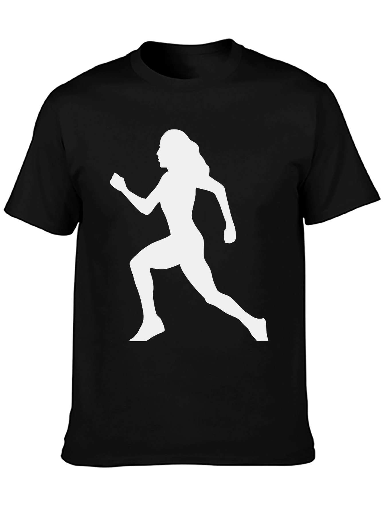 Running Woman Graphic Tee - Black Casual Shirt