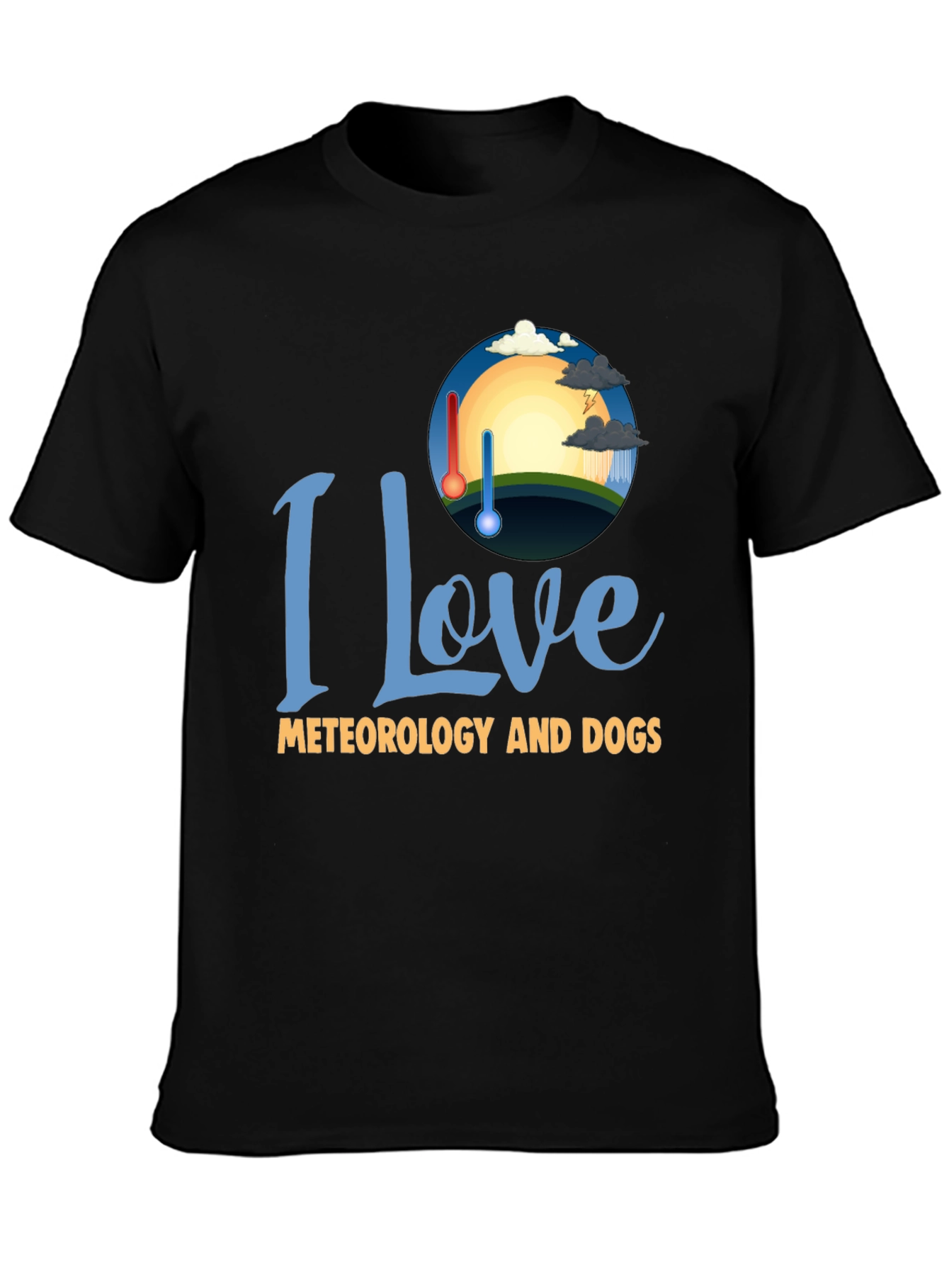 I Love Meteorology and Dogs Graphic Tee