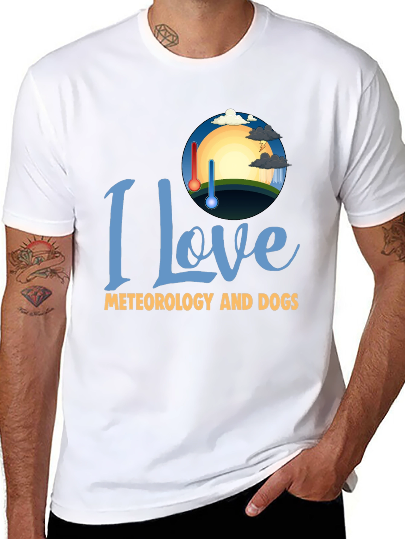 I Love Meteorology and Dogs Graphic Tee