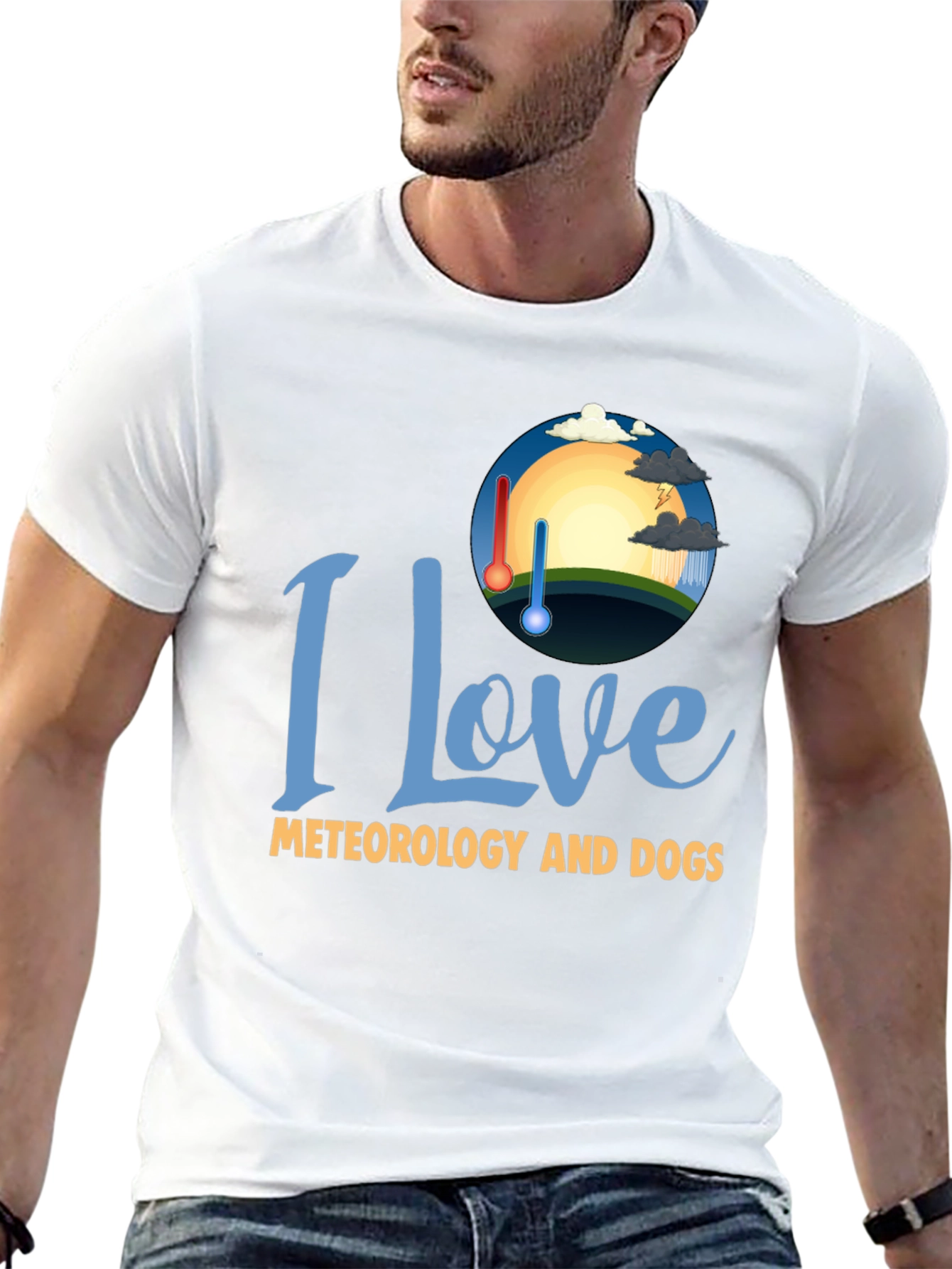 I Love Meteorology and Dogs Graphic Tee