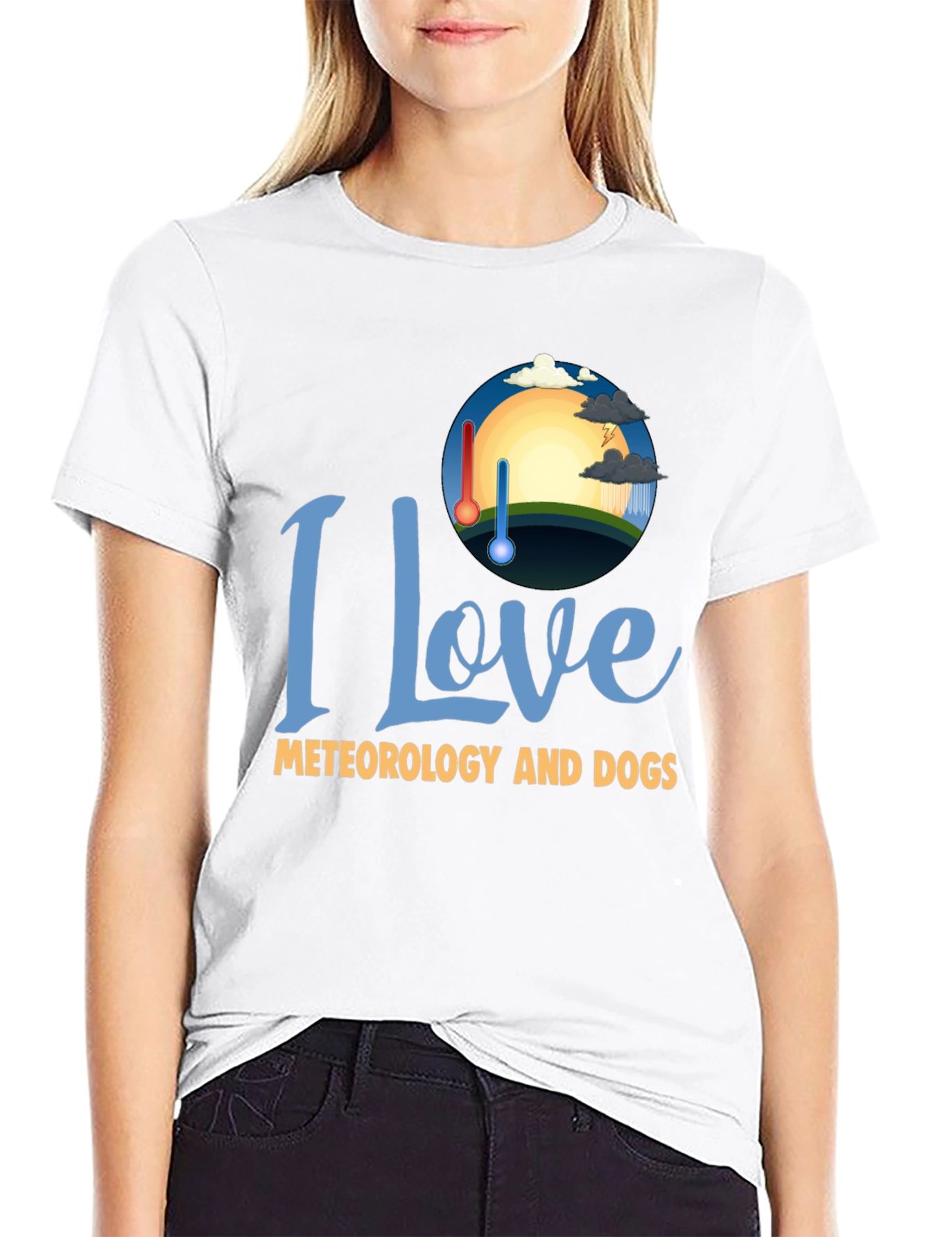 I Love Meteorology and Dogs Graphic Tee