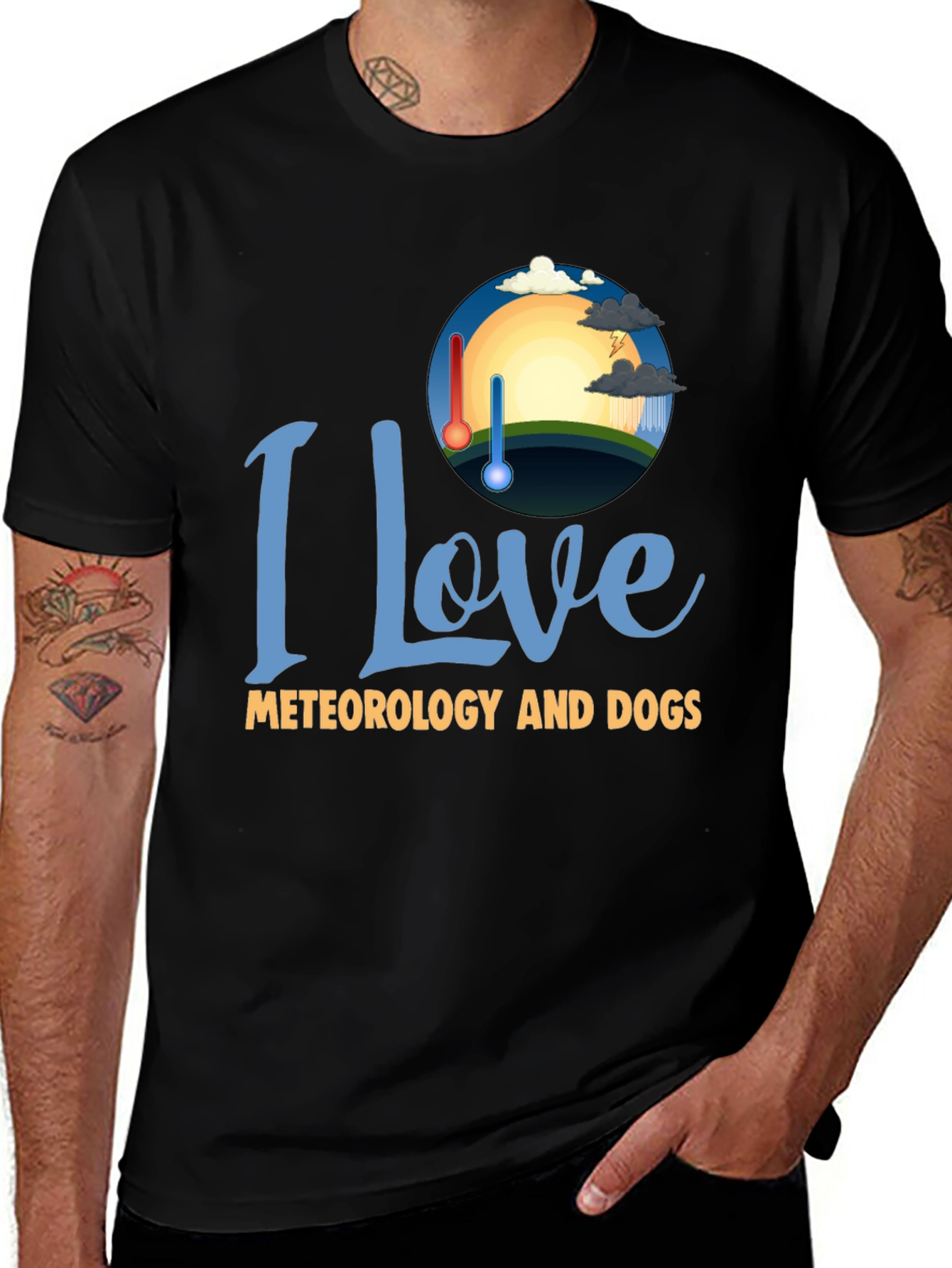 I Love Meteorology and Dogs Graphic Tee