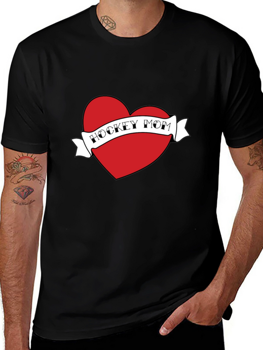 Hockey Mom Heart Graphic T-Shirt