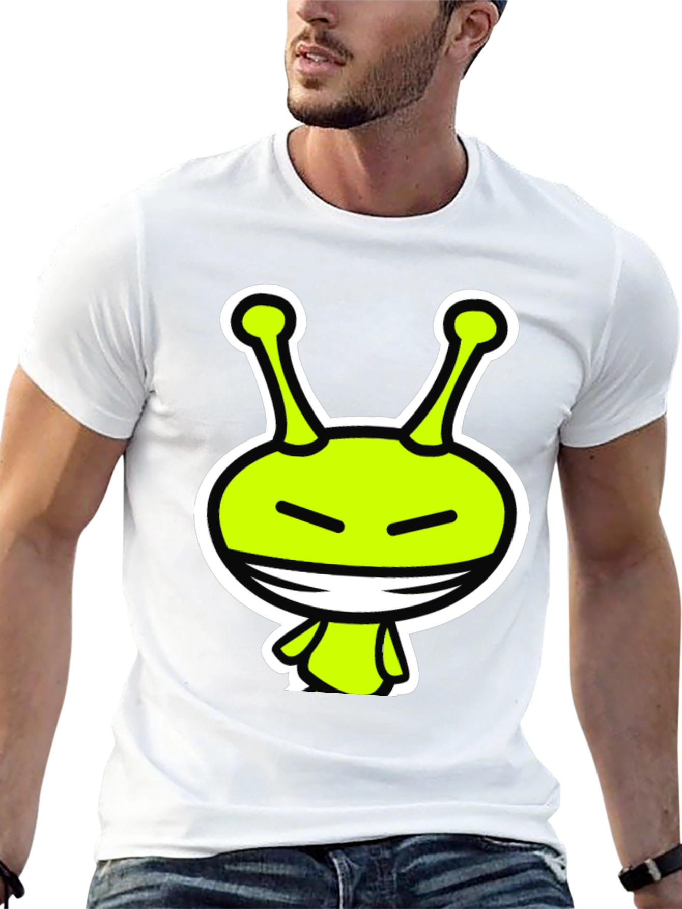 Alien Graphic Tee - Black Crewneck T-Shirt
