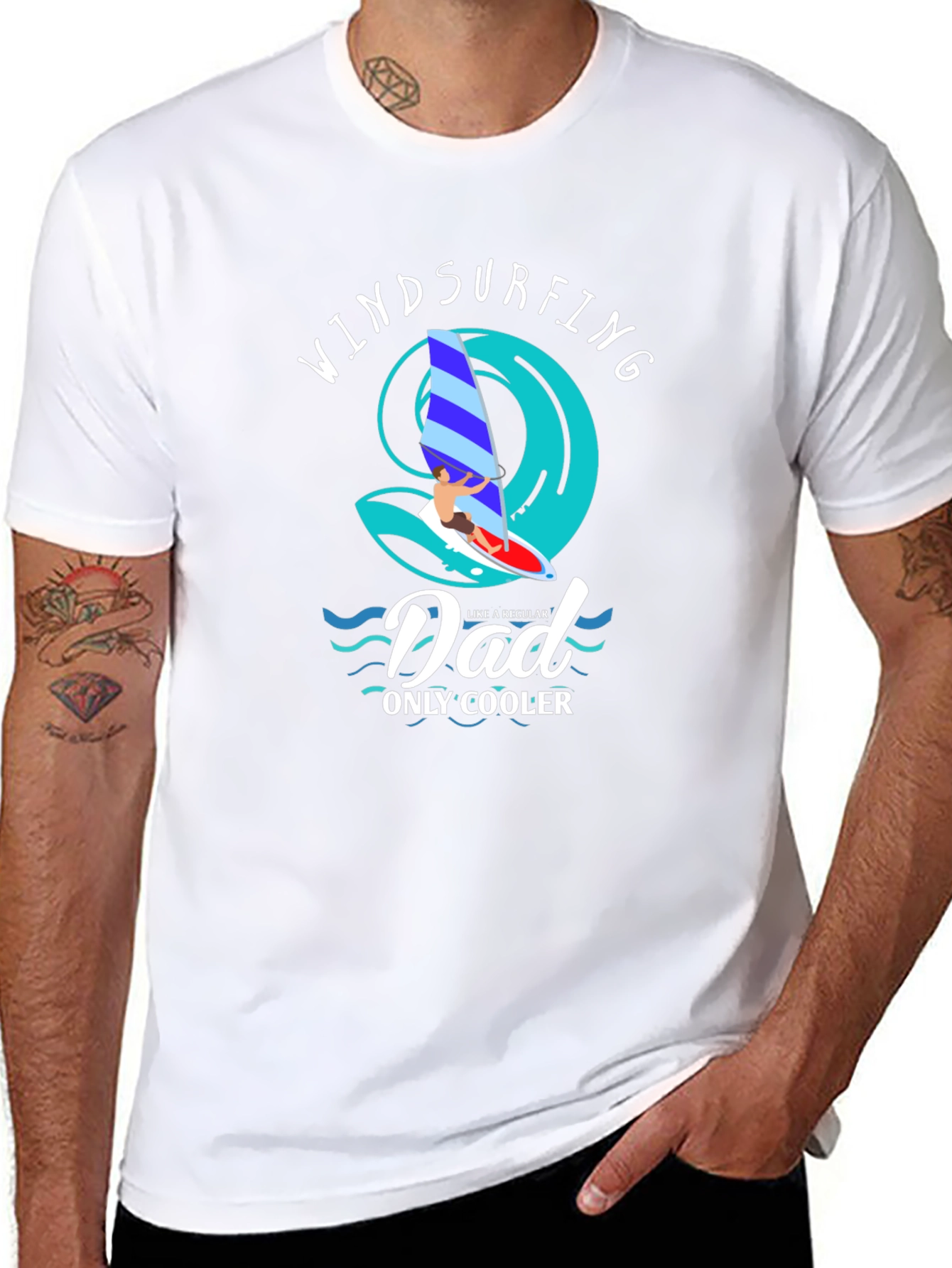 Windsurfing Dad T-Shirt - Cool Dad Tee