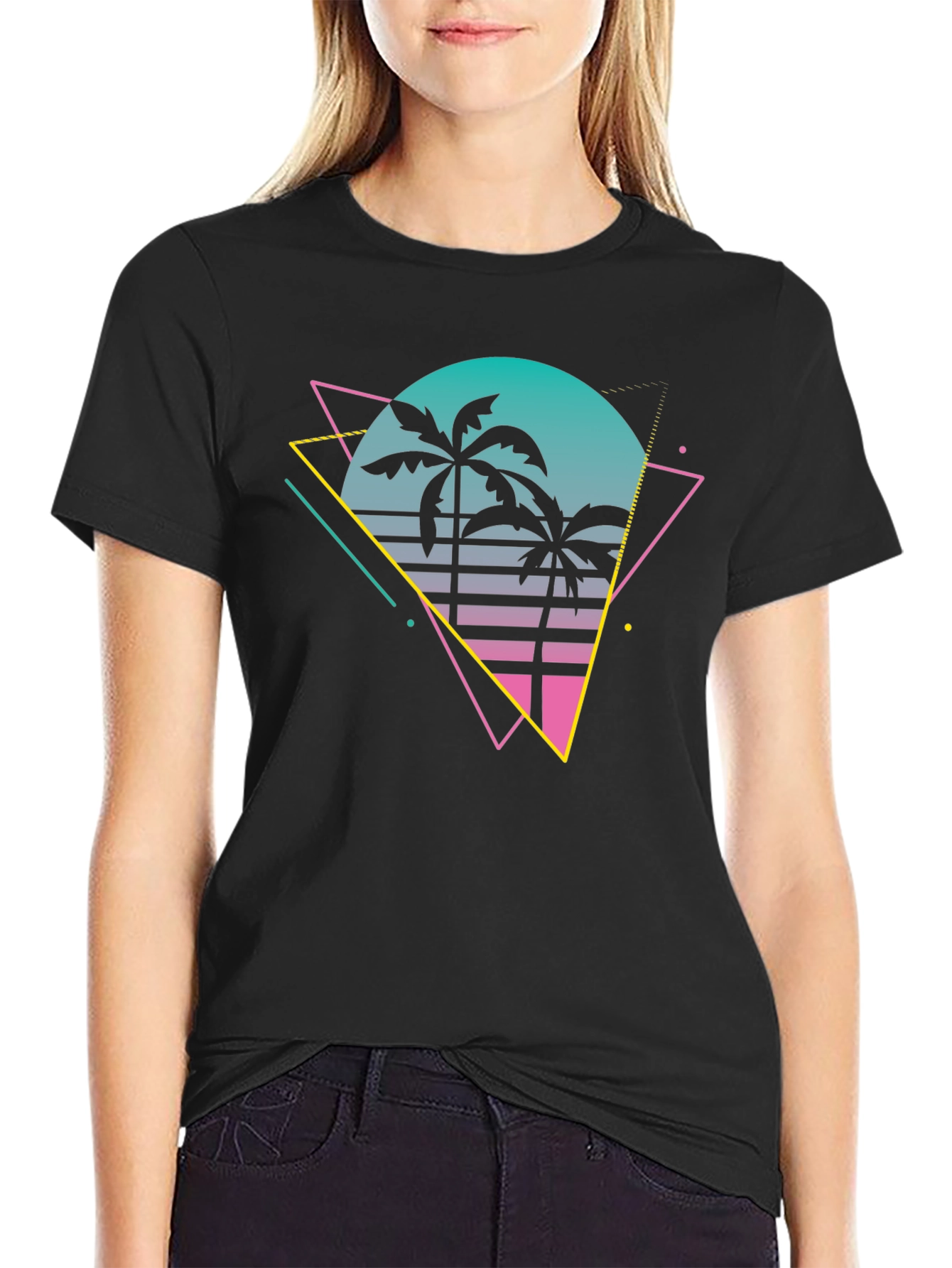 Retro Palm Tree T-Shirt - 80s Style Graphic Tee