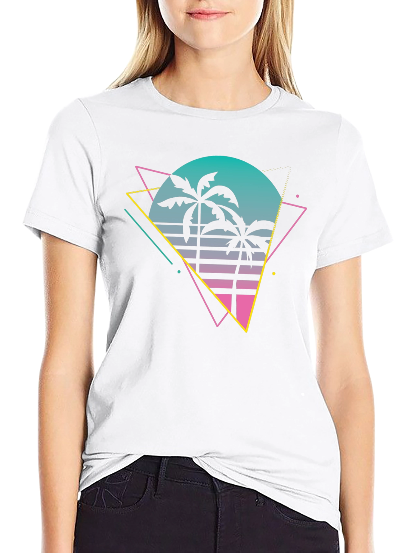 Retro Palm Tree T-Shirt - 80s Style Graphic Tee