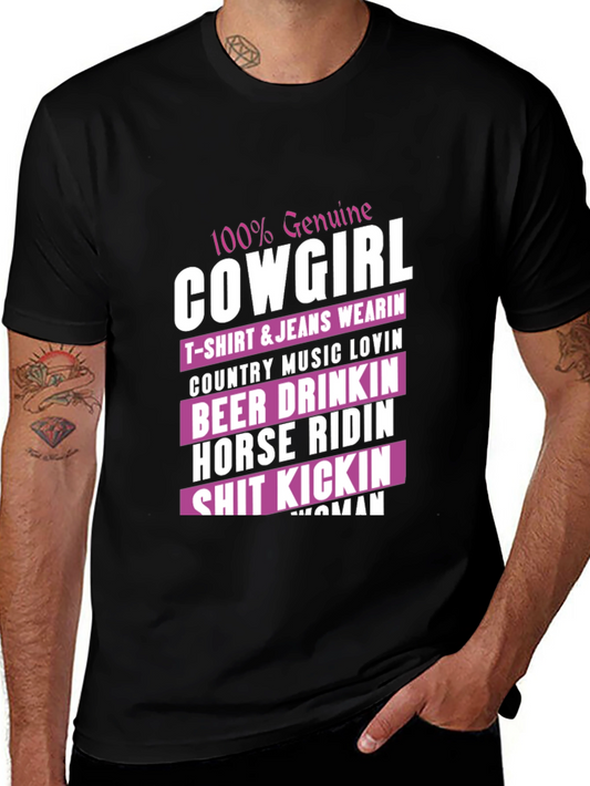Genuine Cowgirl Graphic Tee - Country Style T-Shirt