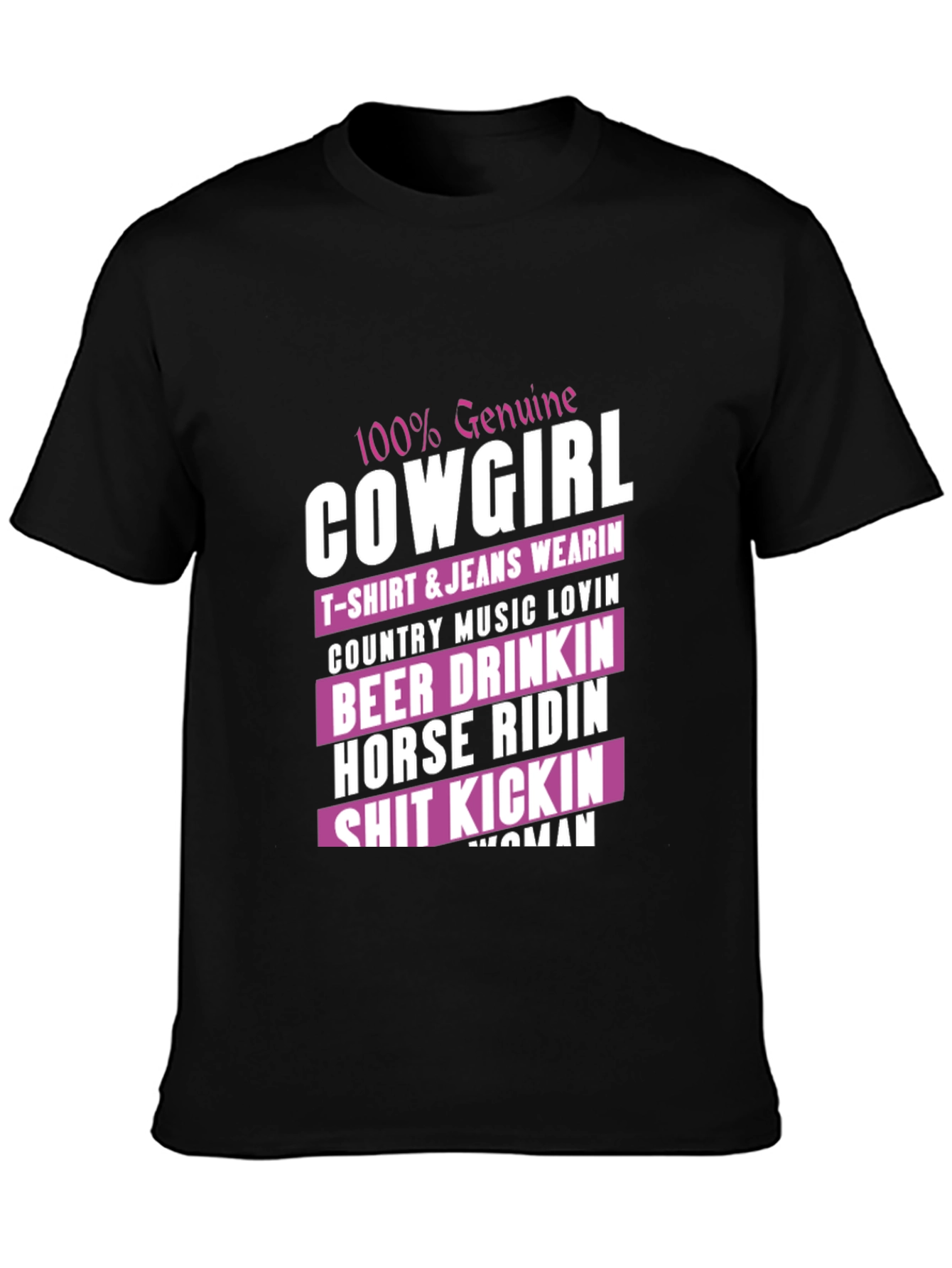 Genuine Cowgirl Graphic Tee - Country Style T-Shirt