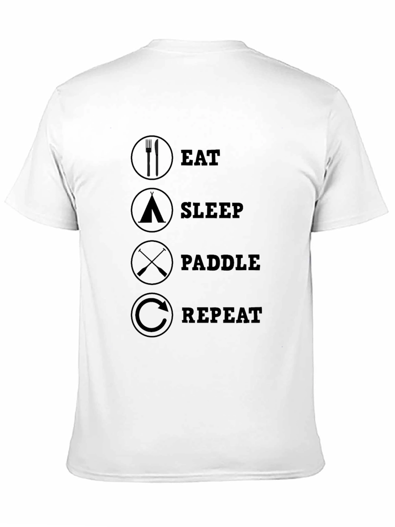 Eat Sleep Paddle Repeat Black Graphic Tee