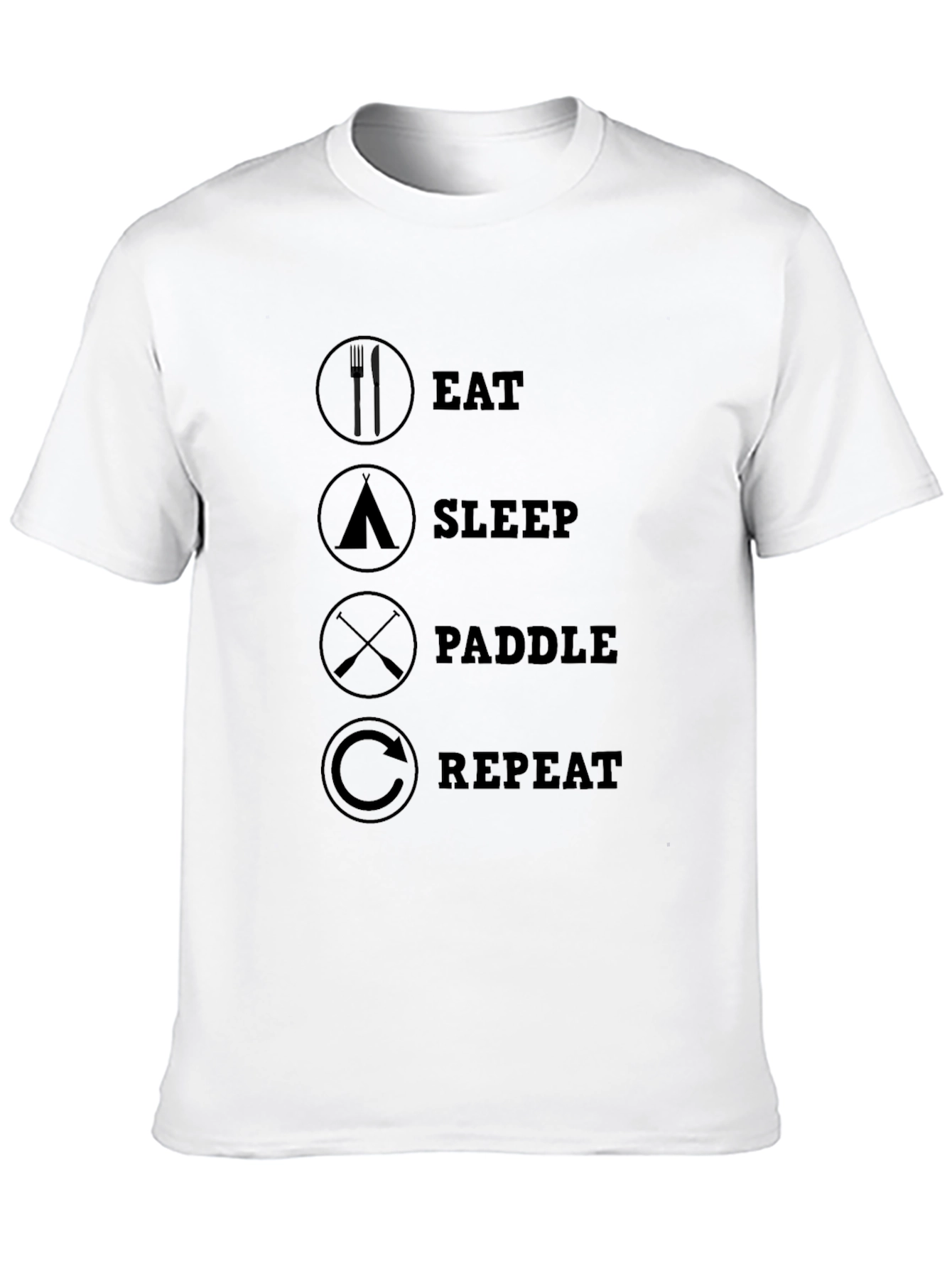 Eat Sleep Paddle Repeat Black Graphic Tee