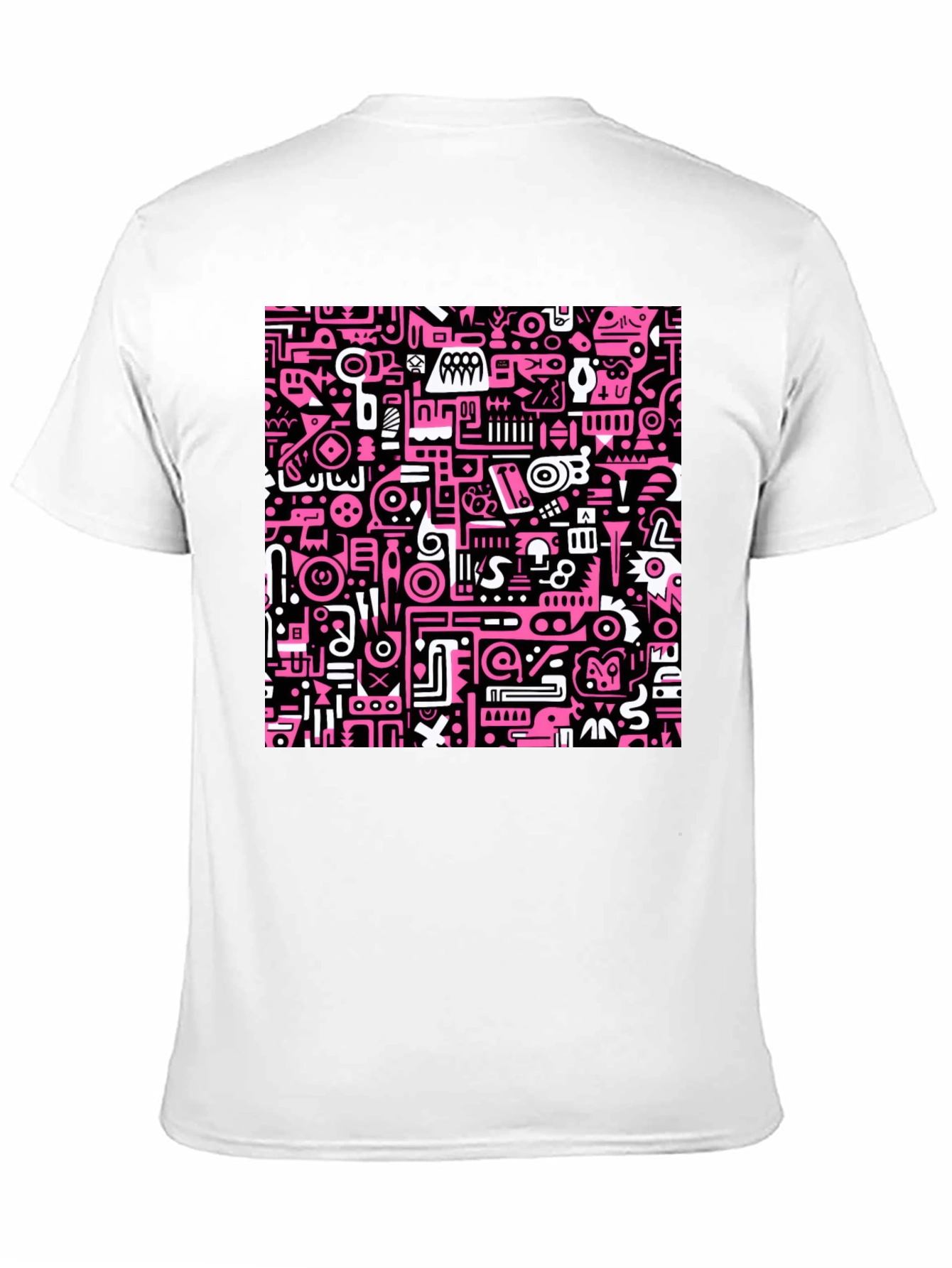 Abstract Pink & Black Graphic Print Crew Neck T-Shirt