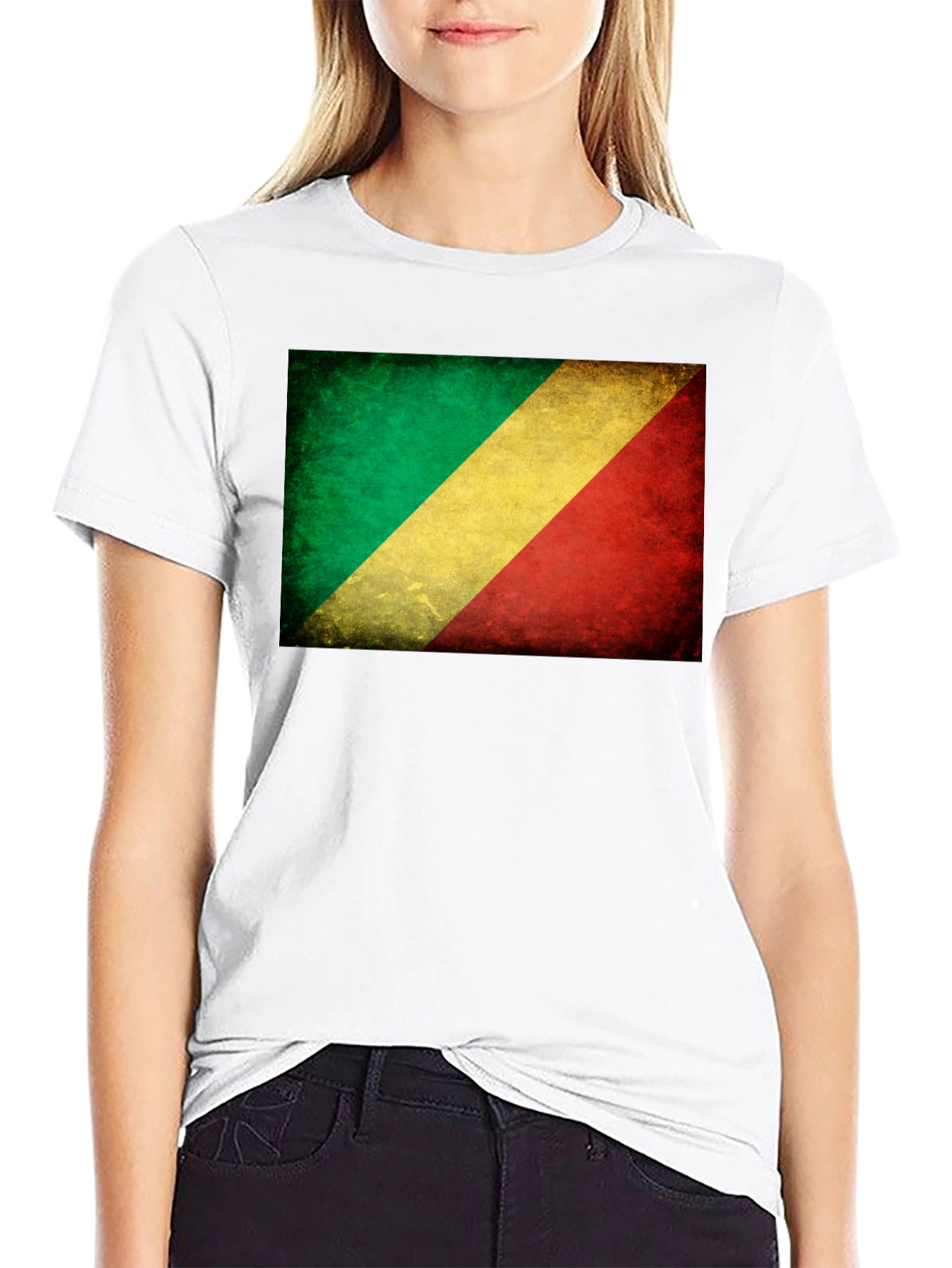 Republic of Congo Flag Distressed T-Shirt
