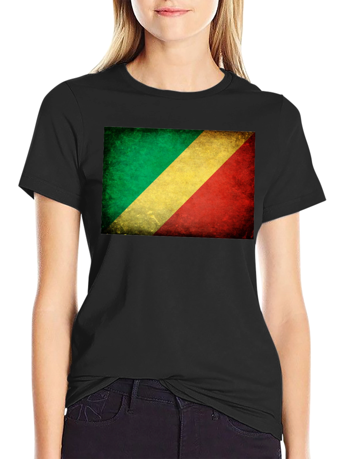 Republic of Congo Flag Distressed T-Shirt