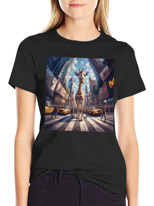 Giraffe in Times Square Black Tee