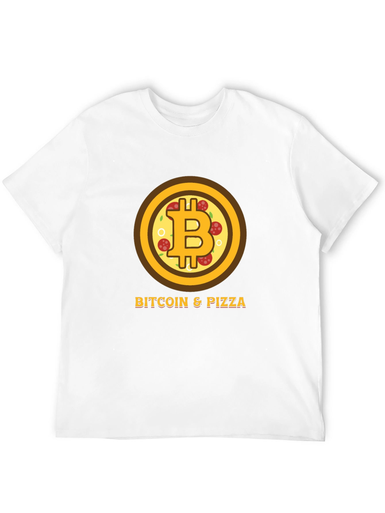Bitcoin & Pizza Black Graphic Tee