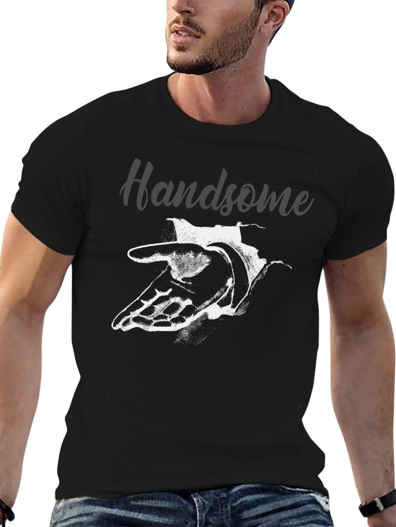 Abstract Hand Graphic Tee - Mens Black T-Shirt