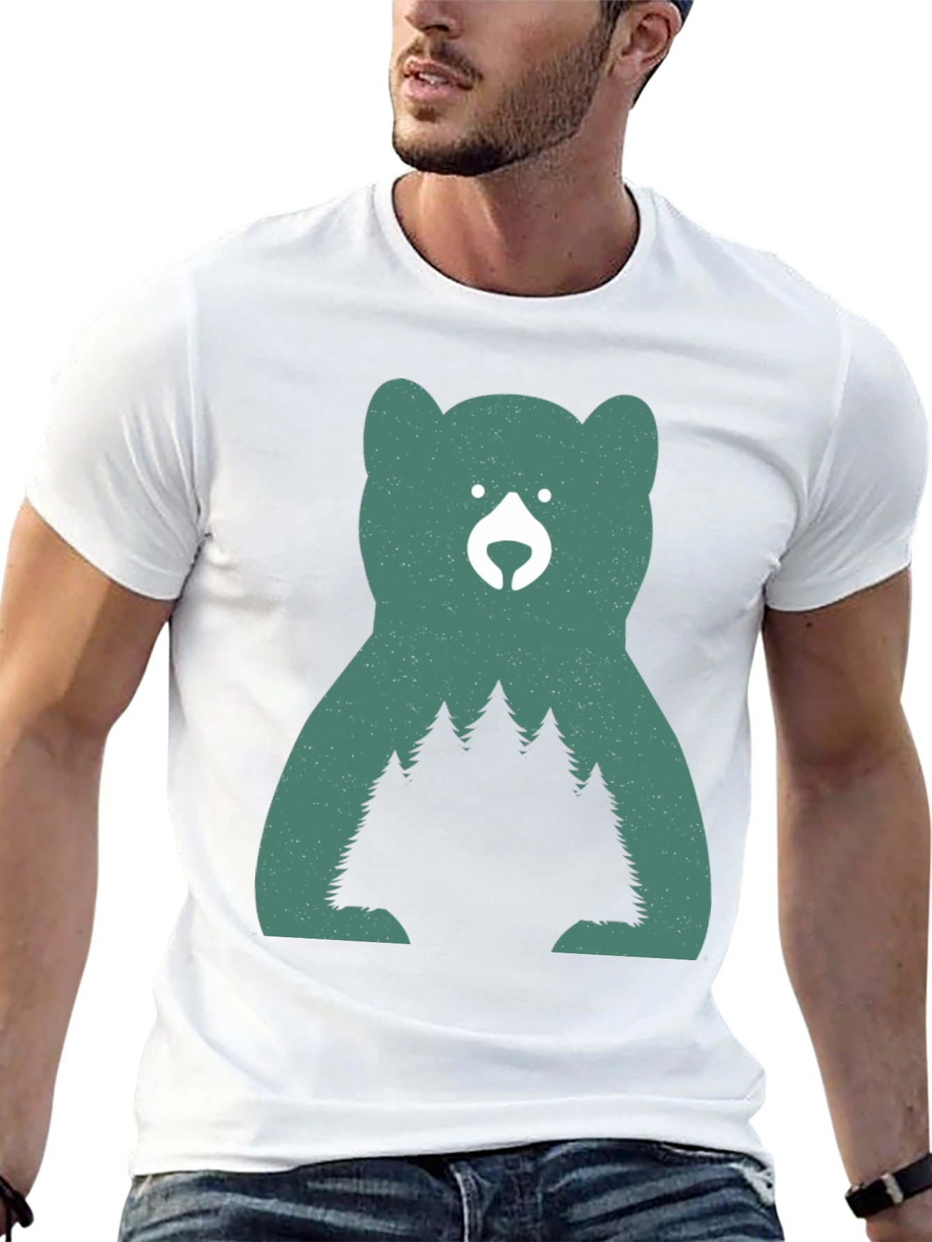 Nature Bear Graphic Tee - Black