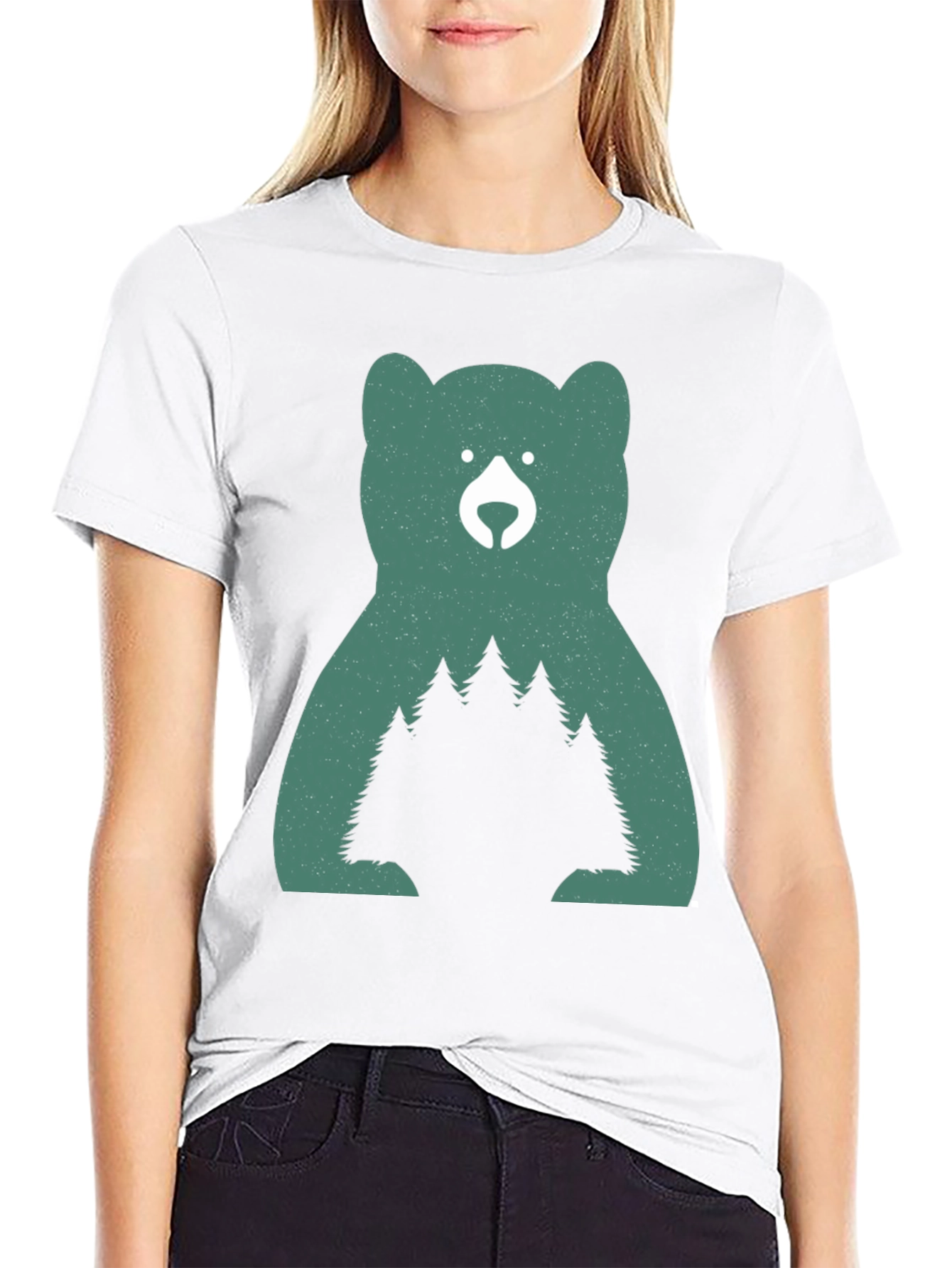Nature Bear Graphic Tee - Black