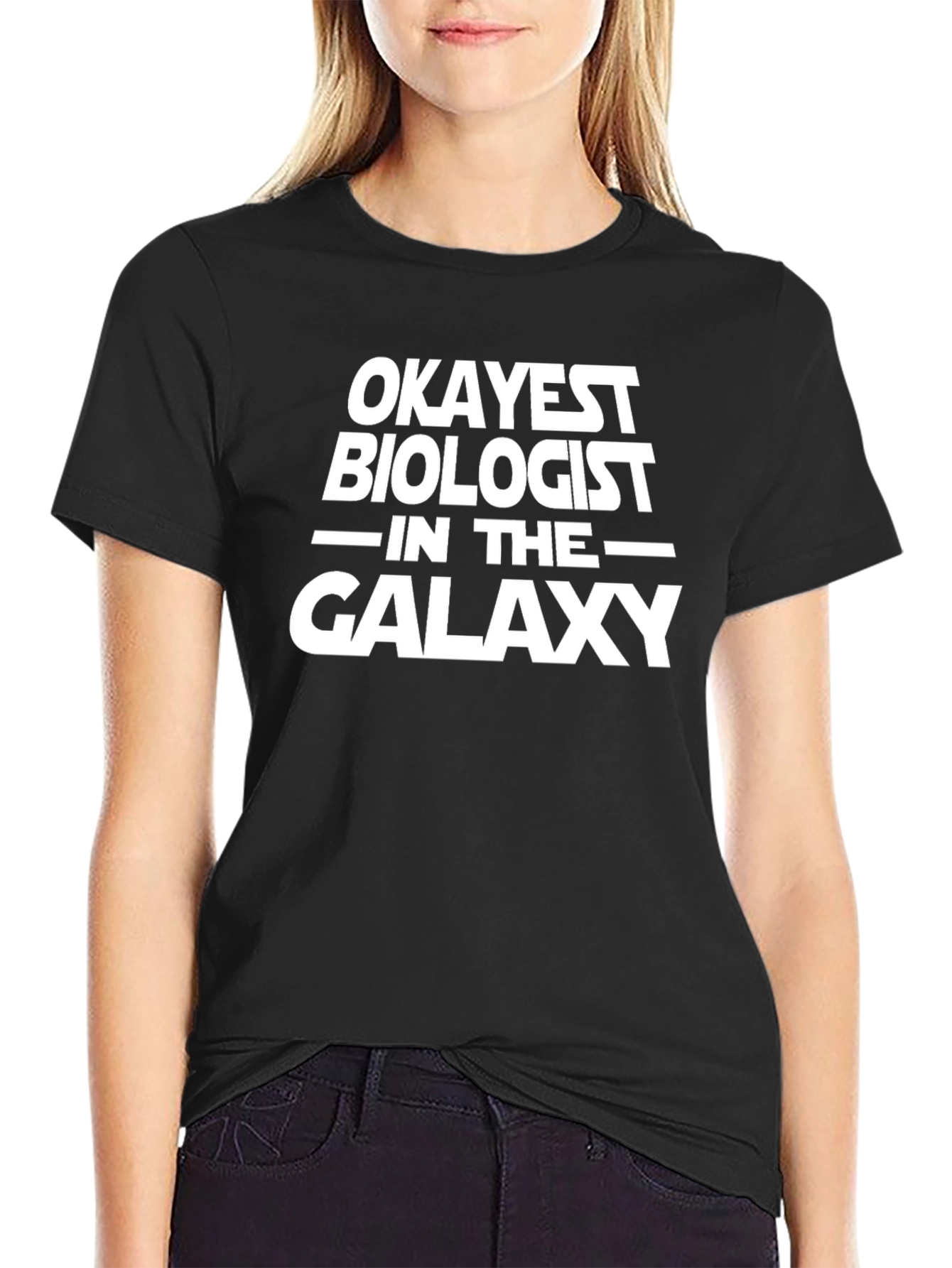 Okayest Biologist in the Galaxy Black T-Shirt