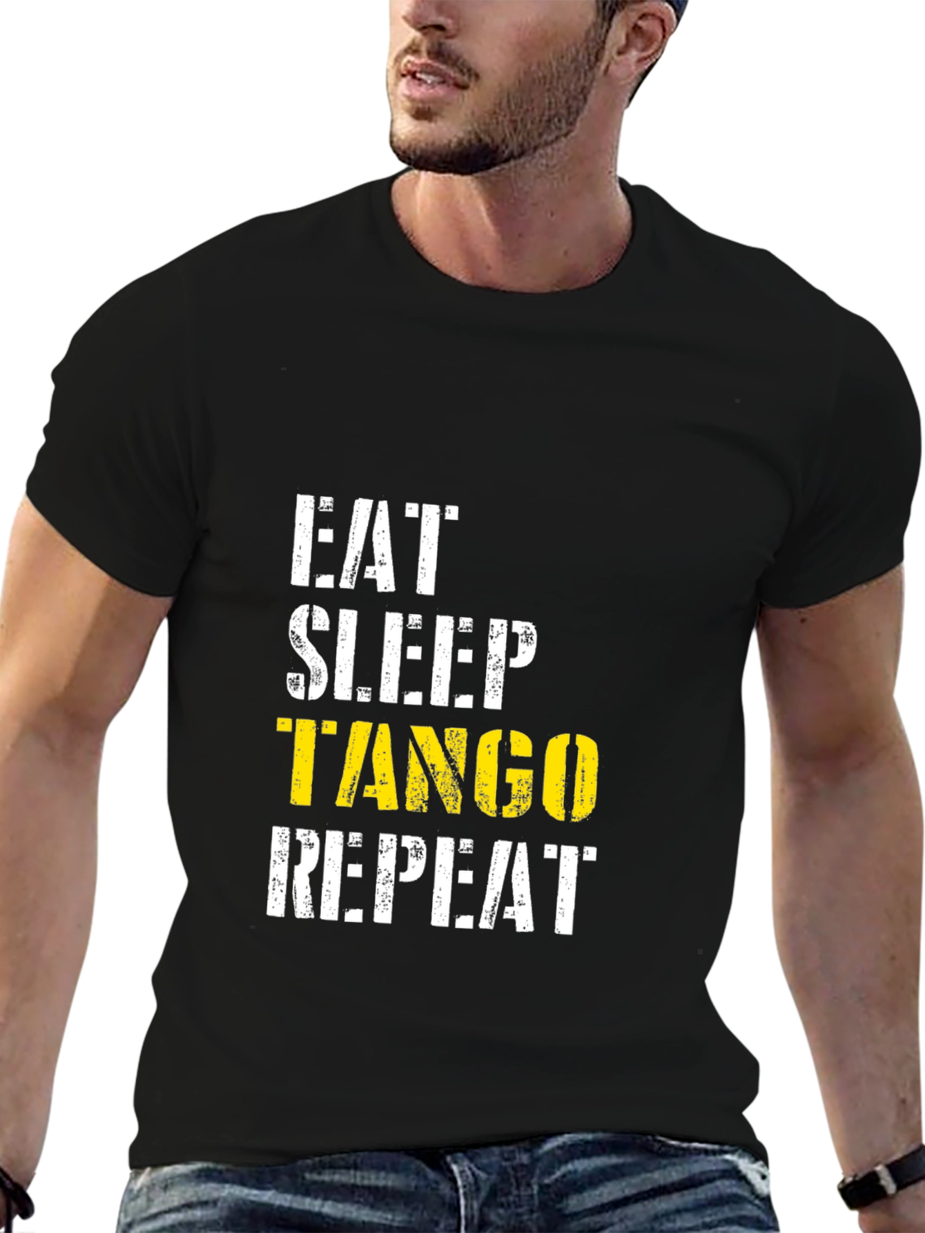 Eat Sleep Tango Repeat Black T-Shirt
