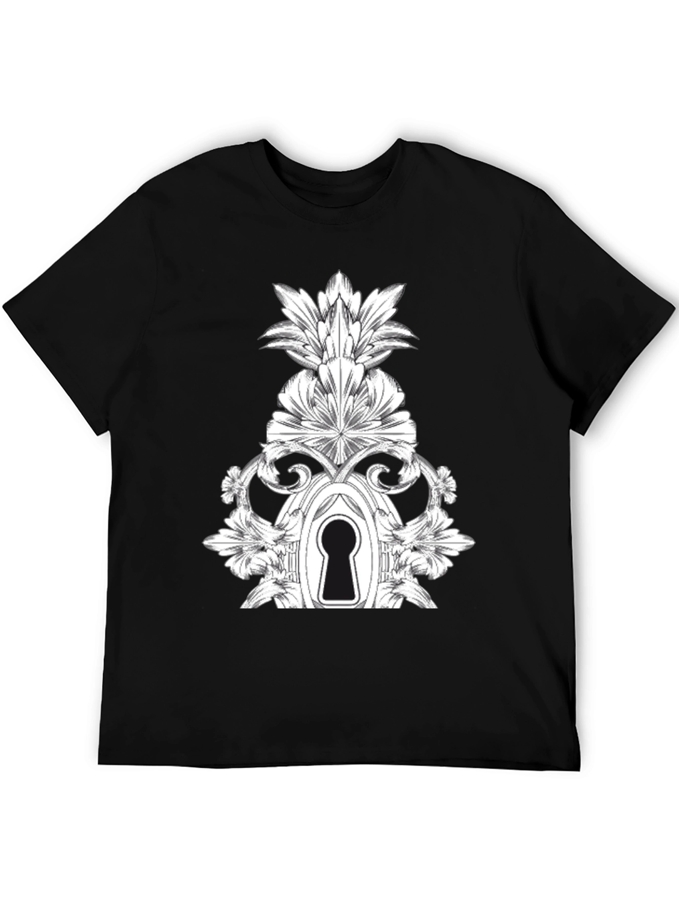 Keyhole Floral Design T-Shirt