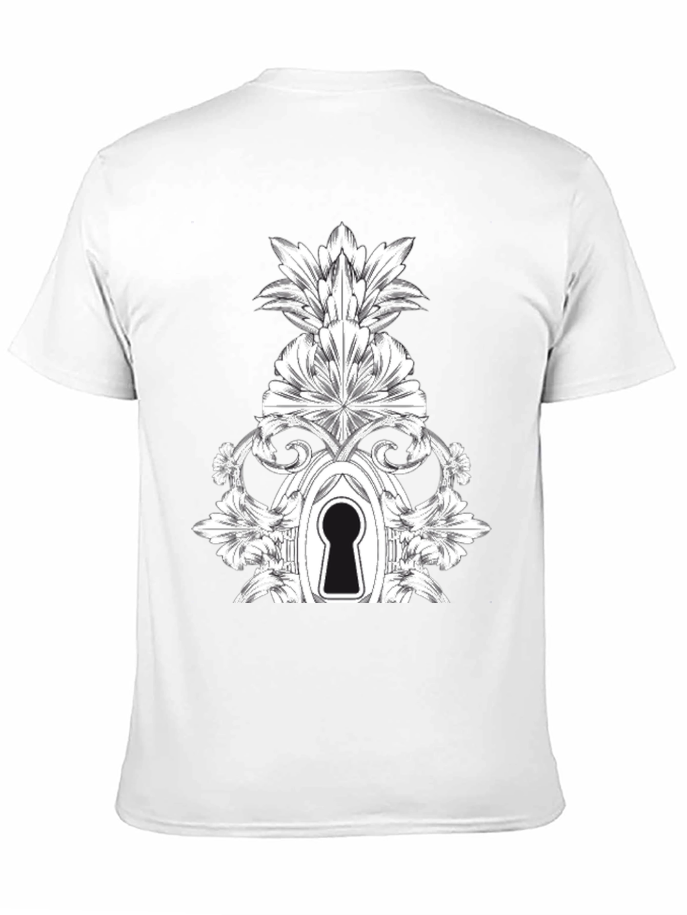Keyhole Floral Design T-Shirt