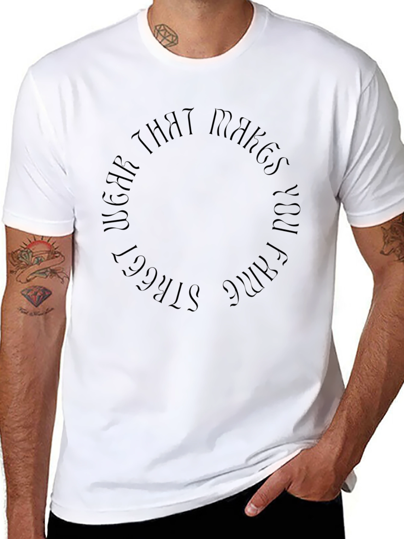 Black Wear That Makes You Fame Circle T-Shirt