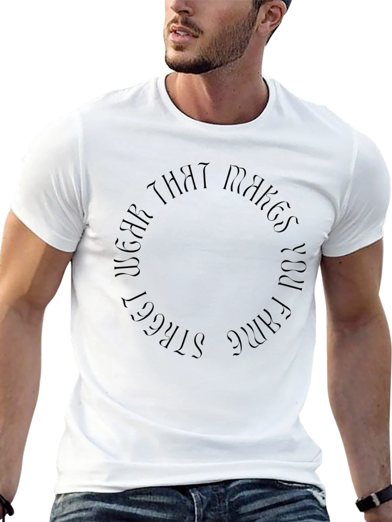 Black Wear That Makes You Fame Circle T-Shirt