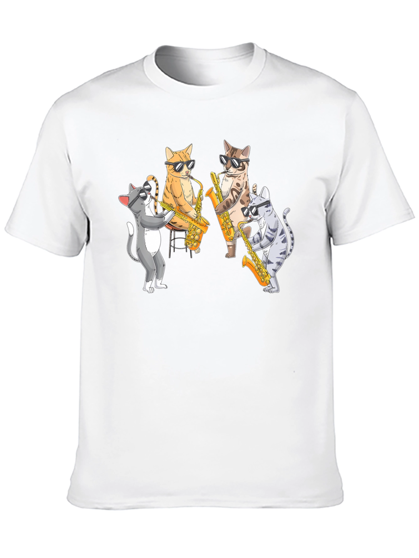 Cool Cats Saxophone Band Graphic T-Shirt