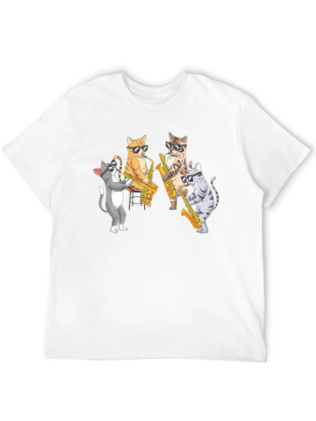 Cool Cats Saxophone Band Graphic T-Shirt