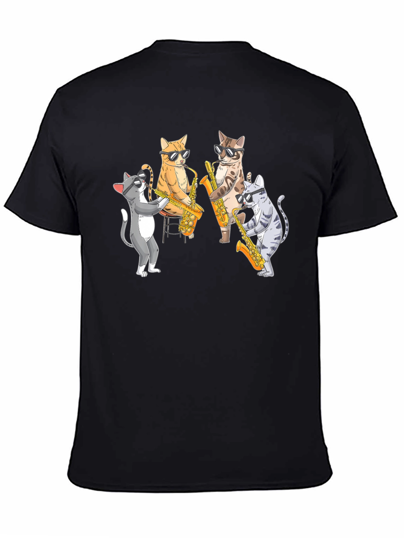 Cool Cats Saxophone Band Graphic T-Shirt