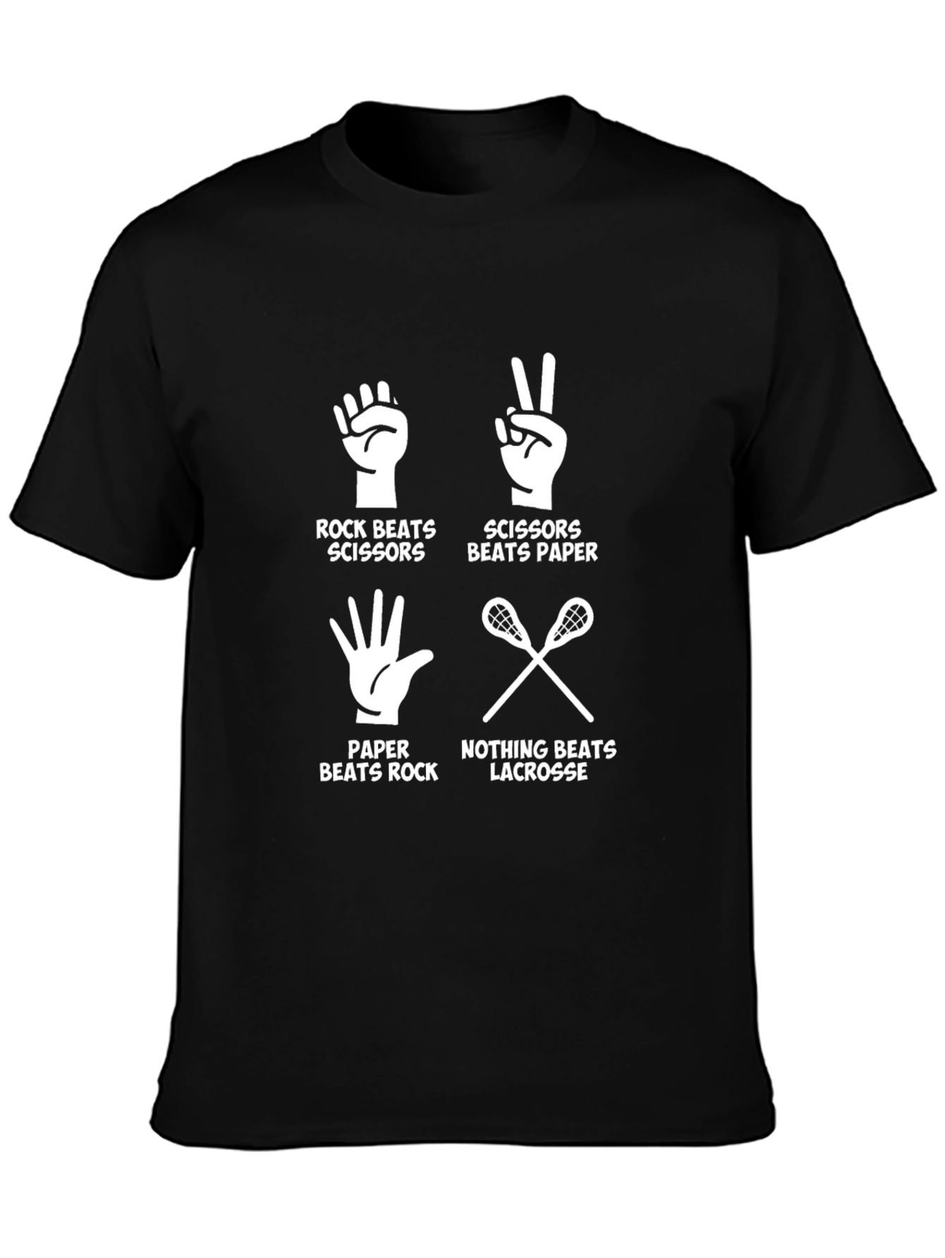 Rock Paper Scissors Lacrosse Graphic Tee