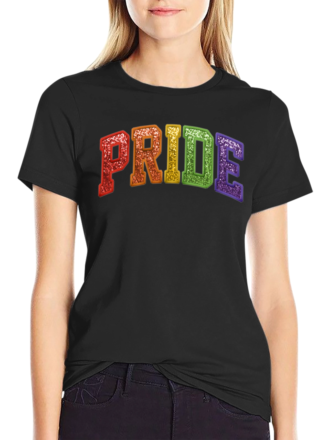 Pride Rainbow Glitter Graphic Tee