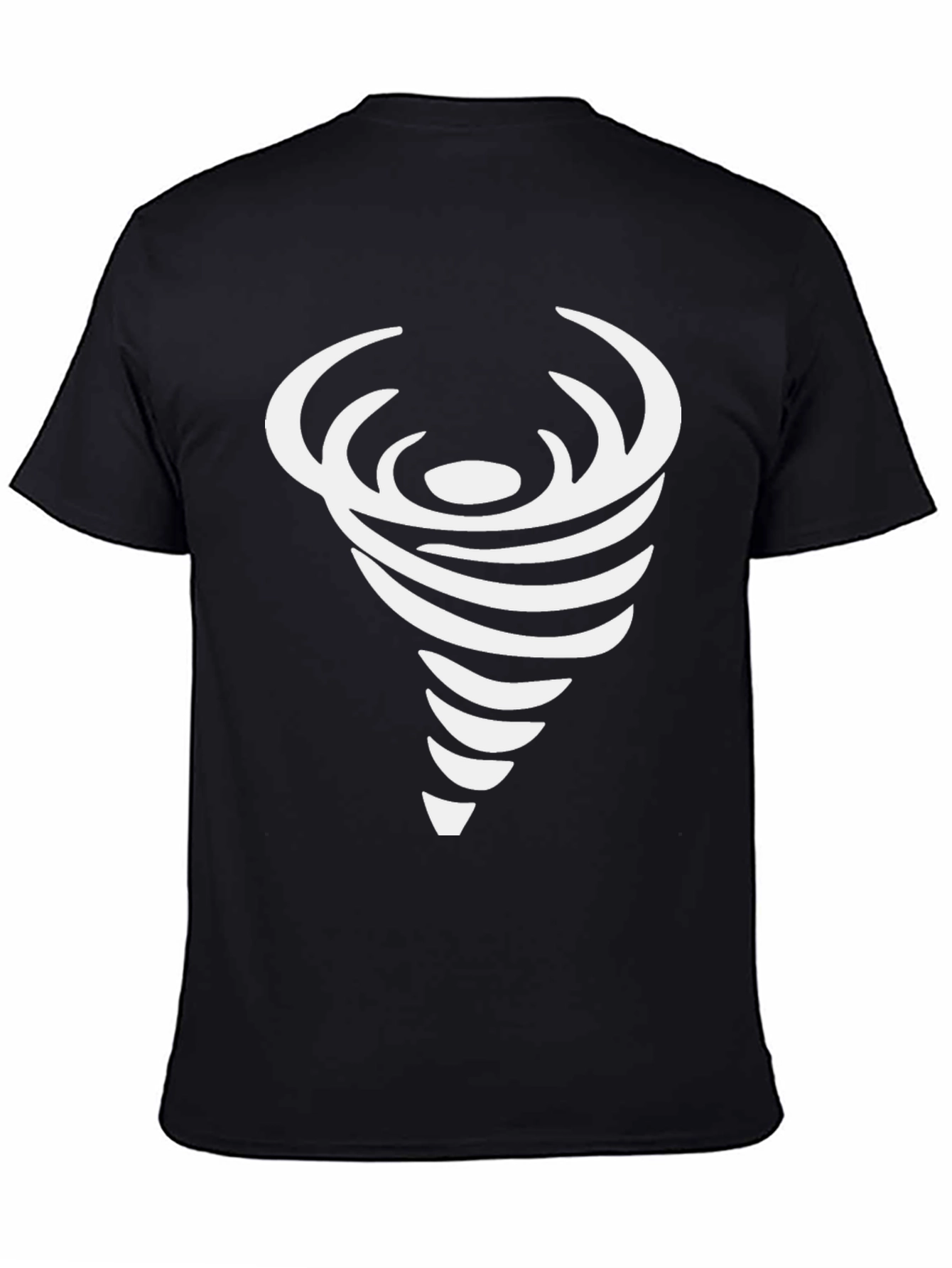 Mens Black Tee with Abstract Swirl Design