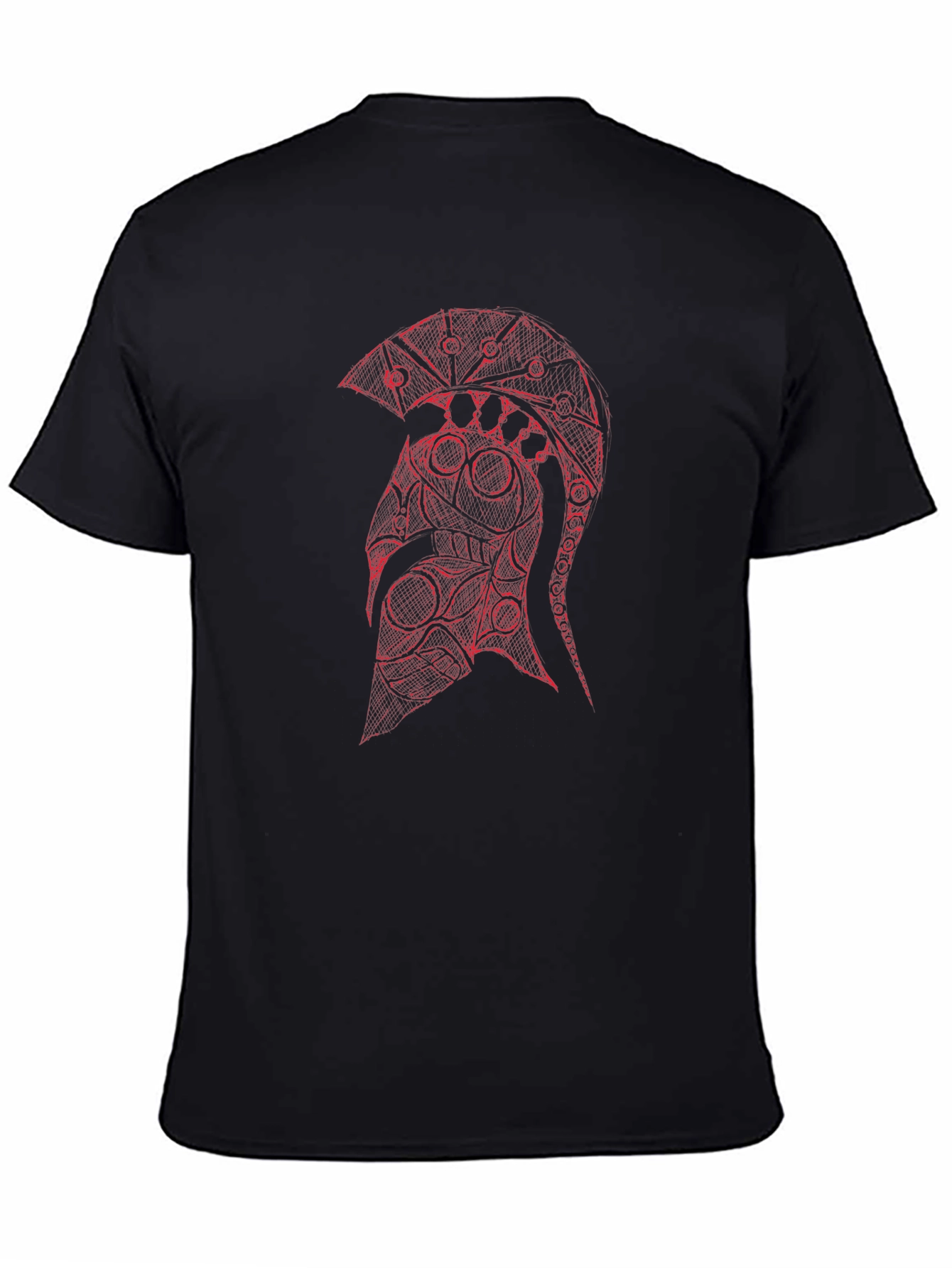 Spartan Helmet Graphic Tee - Black Cotton T-Shirt