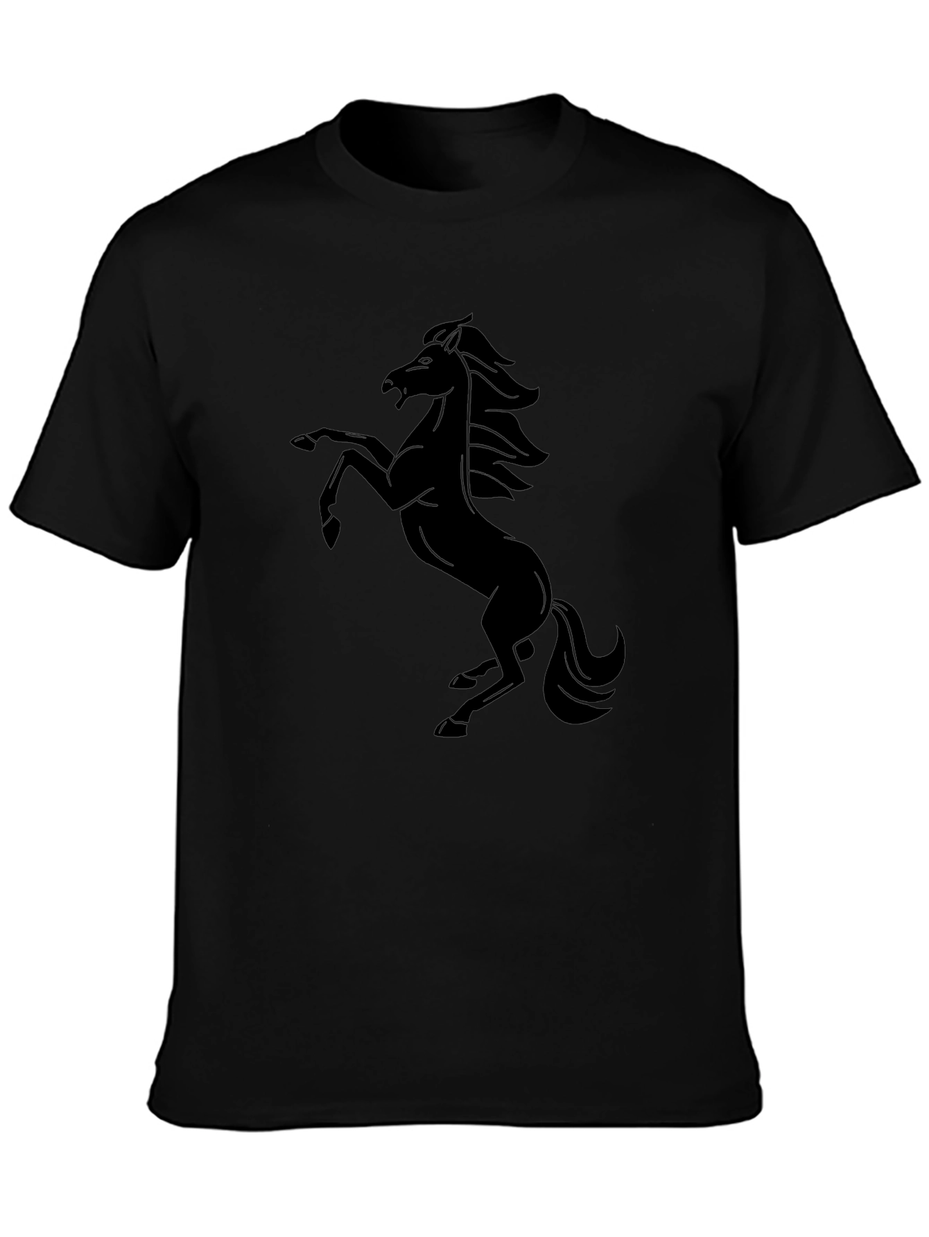 Black Horse Graphic Tee - Stylish Mens T-Shirt