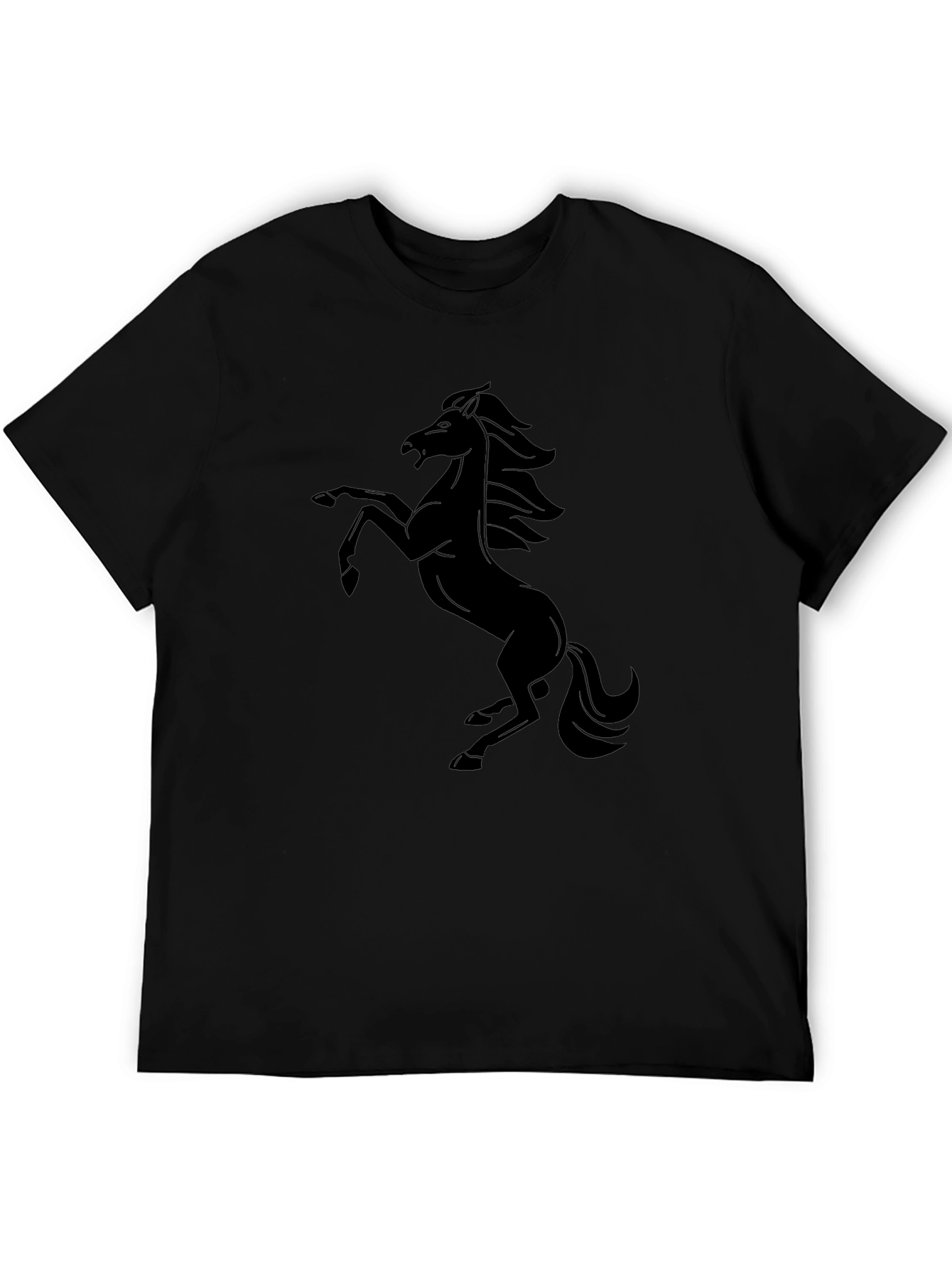 Black Horse Graphic Tee - Stylish Mens T-Shirt