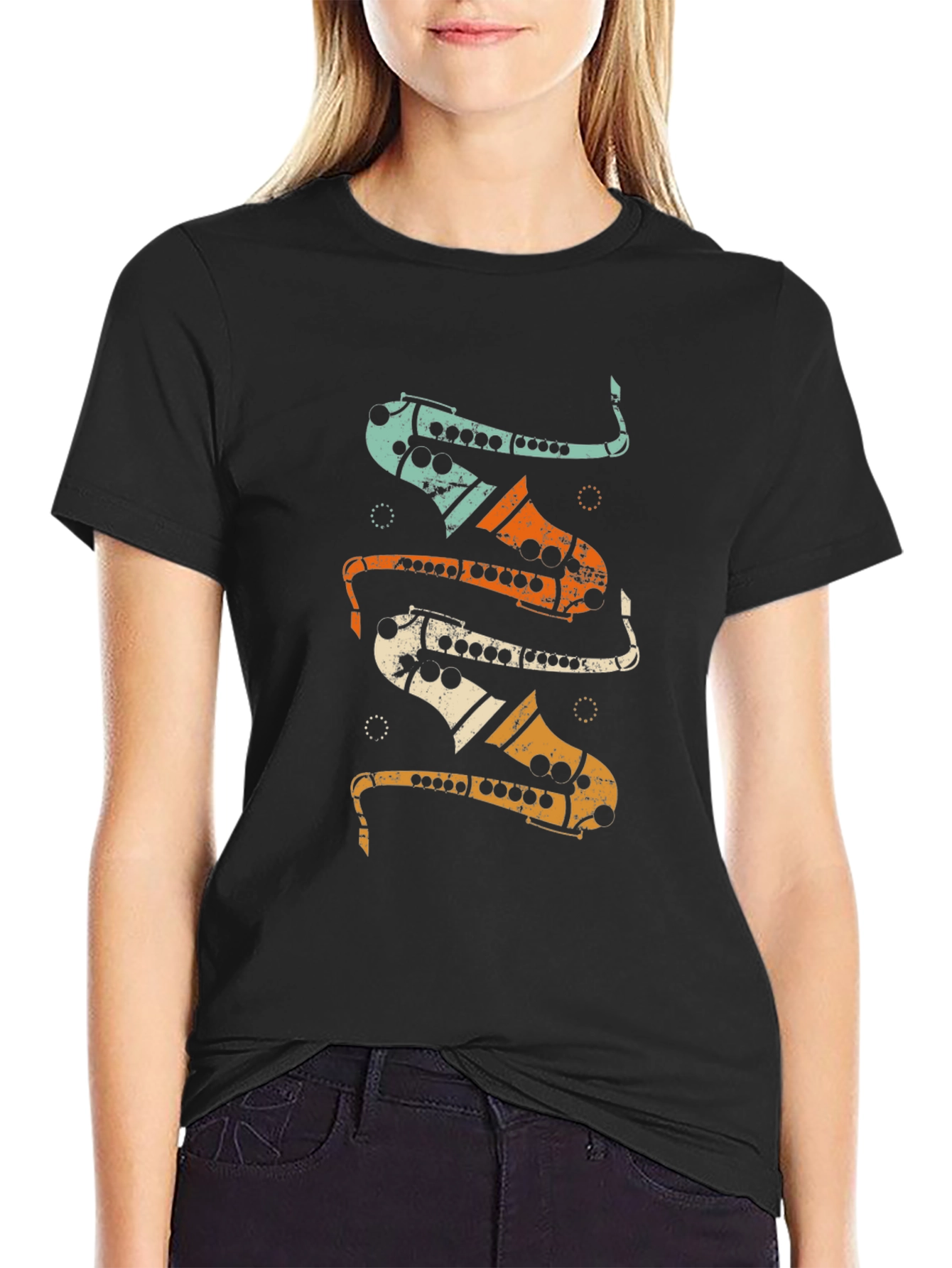 Saxophone Retro Music T-Shirt