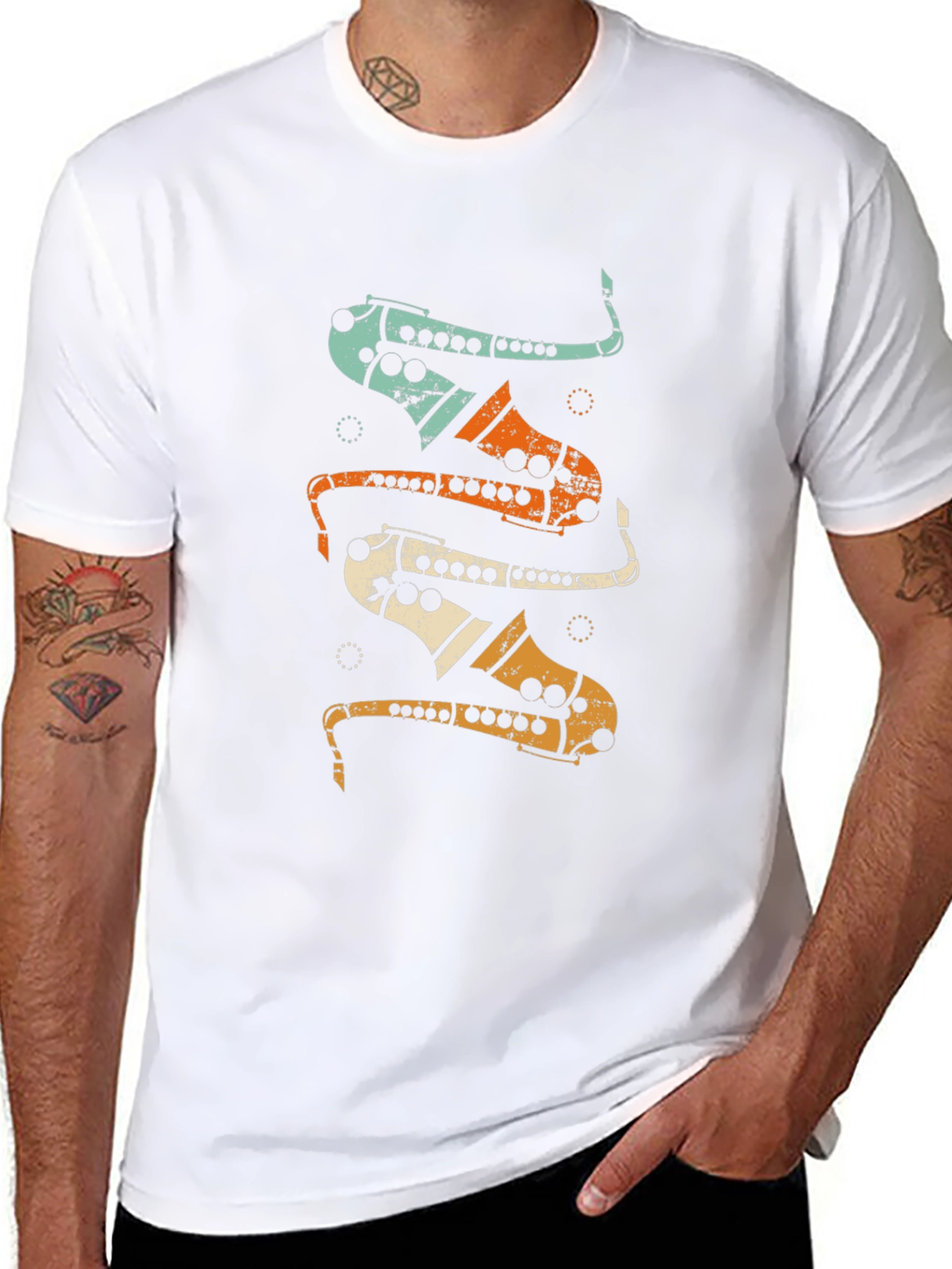 Saxophone Retro Music T-Shirt
