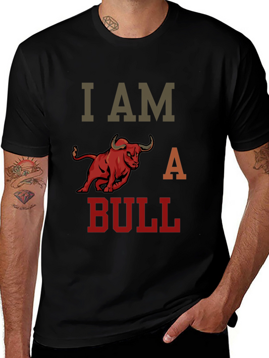 I Am A Bull Graphic Tee - Mens Black T-Shirt