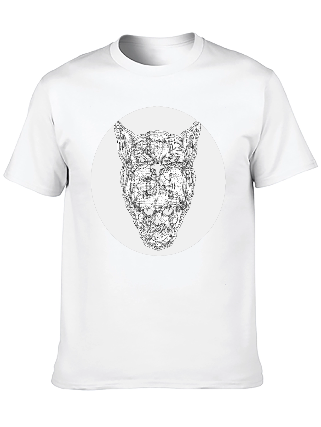 Abstract Dog Graphic Black T-Shirt