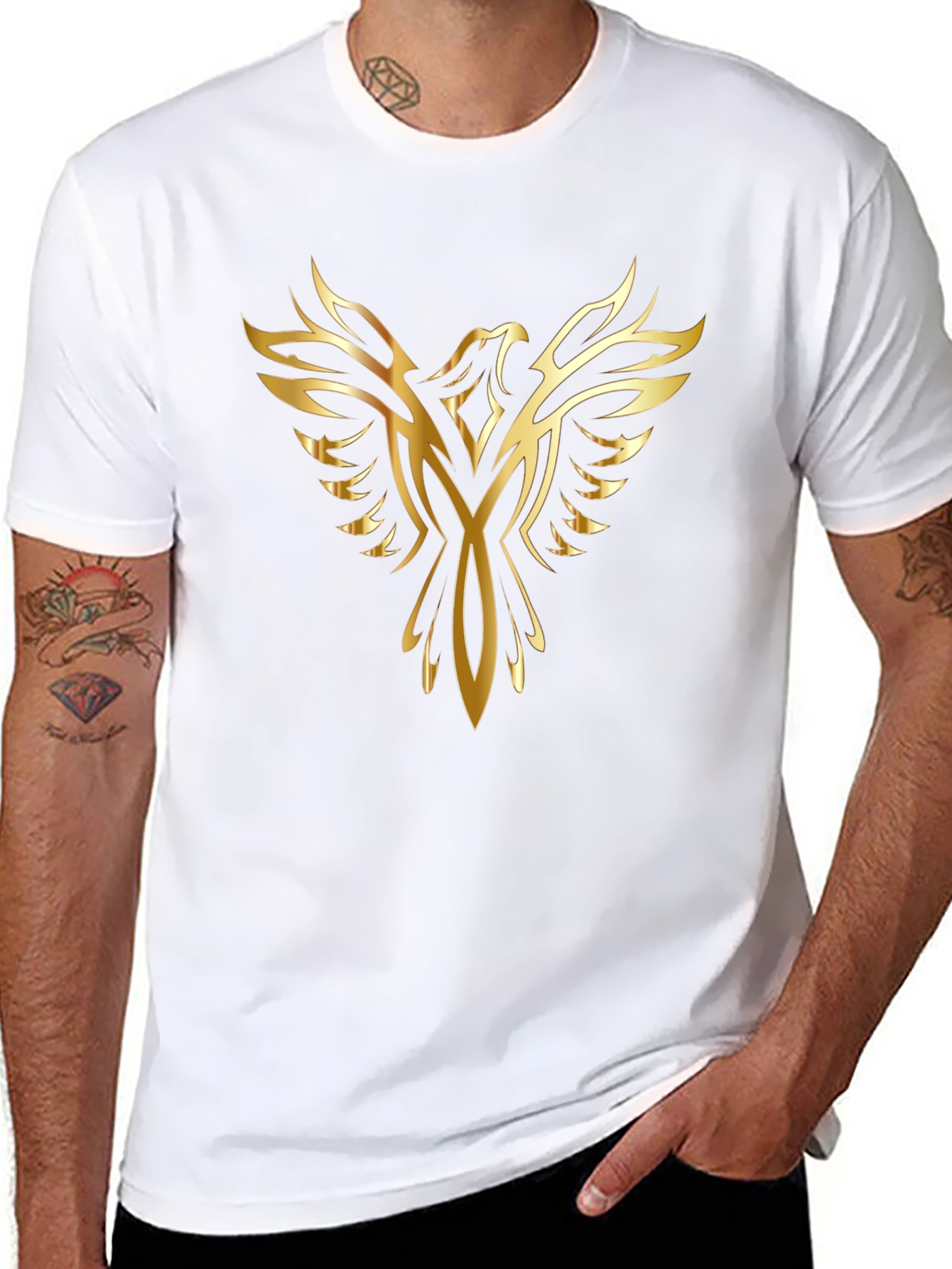 Golden Phoenix Black T-Shirt for Men