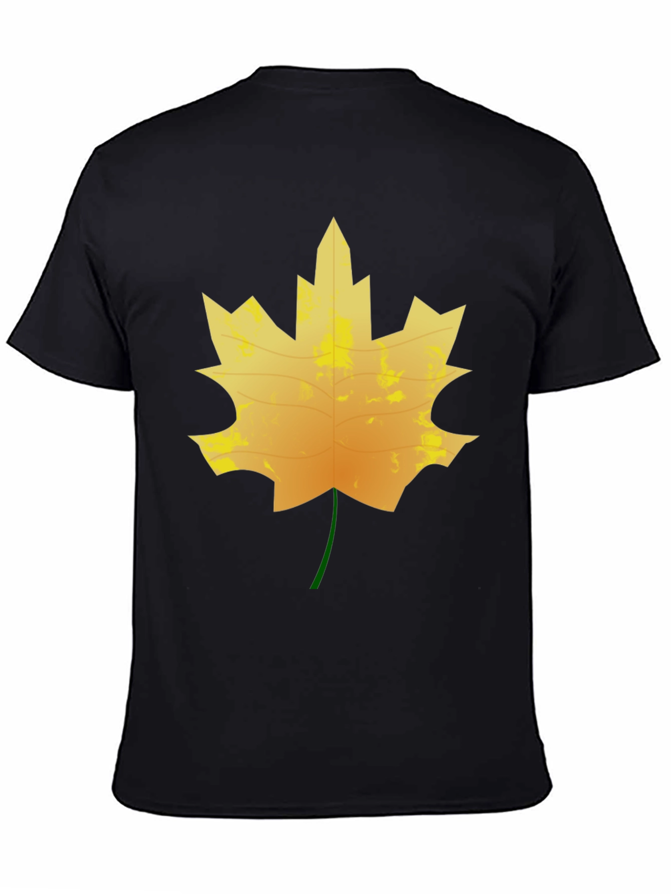 Maple Leaf Graphic Tee - Black Cotton T-Shirt